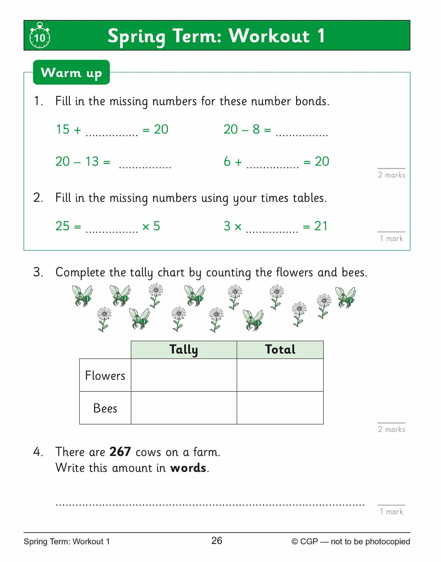 KS2 Year 3 Maths 10-Minute Weekly Workouts