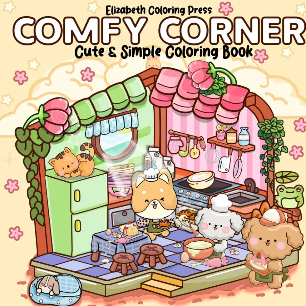 Comfy Corner: Cute & Simple Coloring Book for Adults and Teens Featuring Super and Cozy Designs for Relaxation and Stress Relief And Perfect Gift