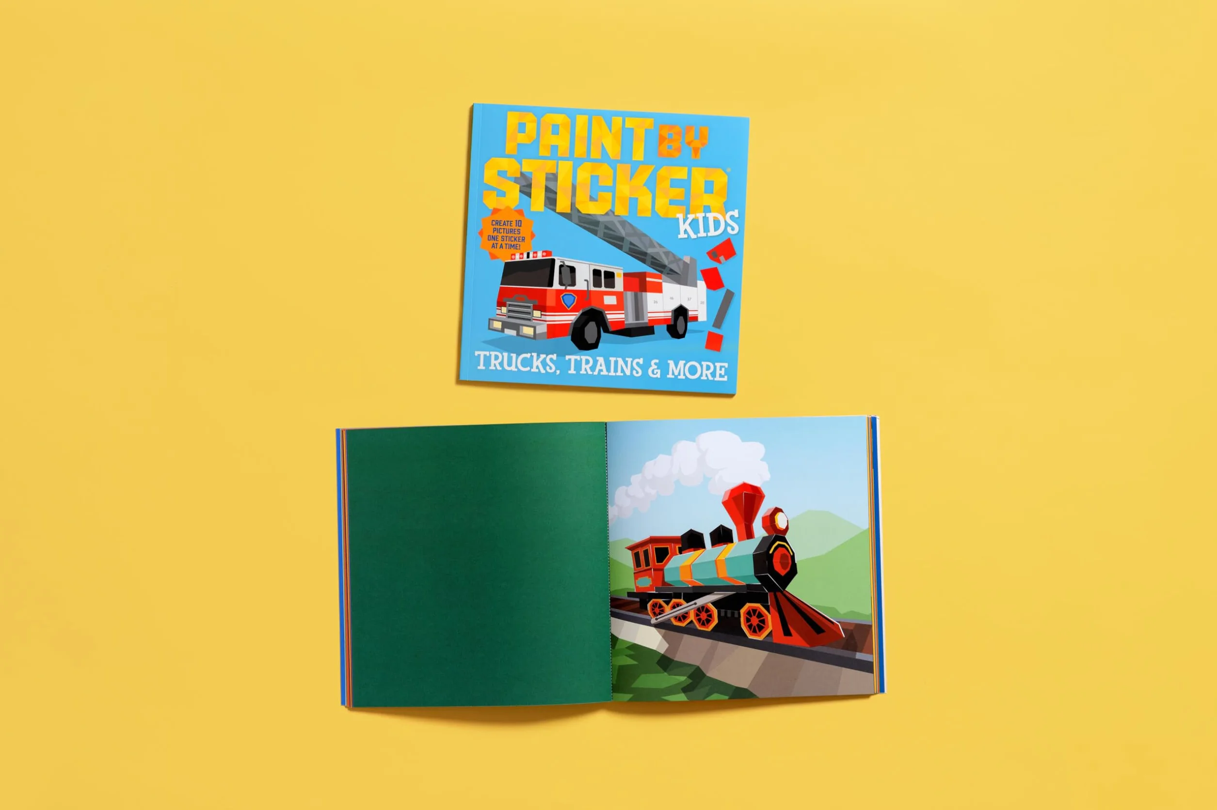 Paint by Sticker Kids: Trucks, Trains & More: Create 10 Pictures One Sticker at a Time!