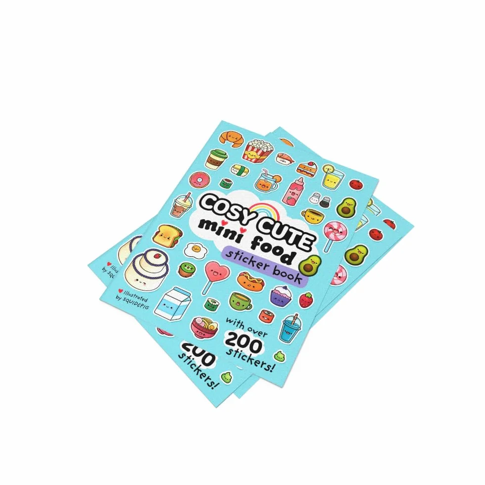 Cosy Cute Mini Food Sticker book: New for 2025! A super kawaii sticker book for kids from 5 and up.