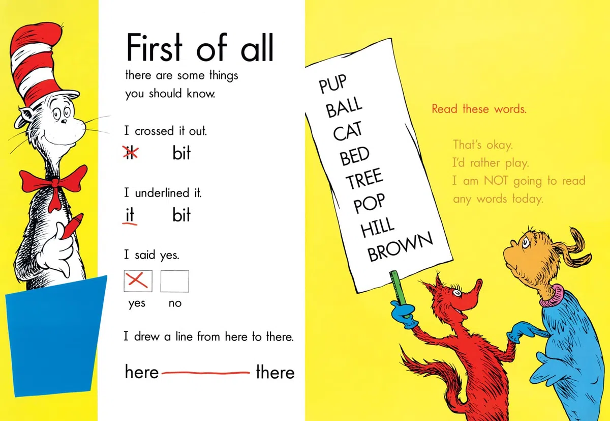 I Am Not Going to Read Any Words Today: Enjoy learning to read with Dr. Seuss in this colourful illustrated sticker activity book – perfect for young children and parents alike