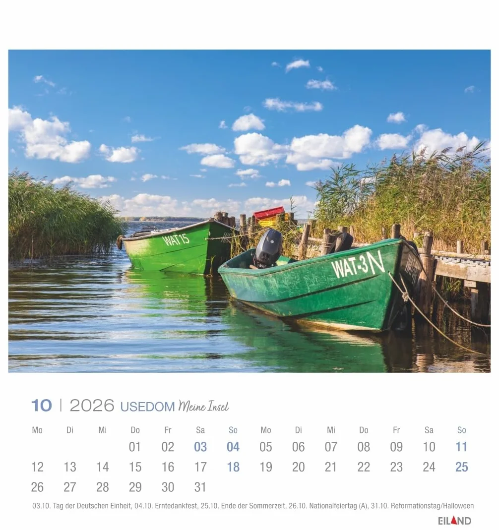 Usedom Postkartenkalender 2026 - Meine Insel: Traumhafter Fotokalender im Postkartenformat. Idyllische Inselfotos in einem kleinen Kalender zum Aufstellen und Aufhängen.