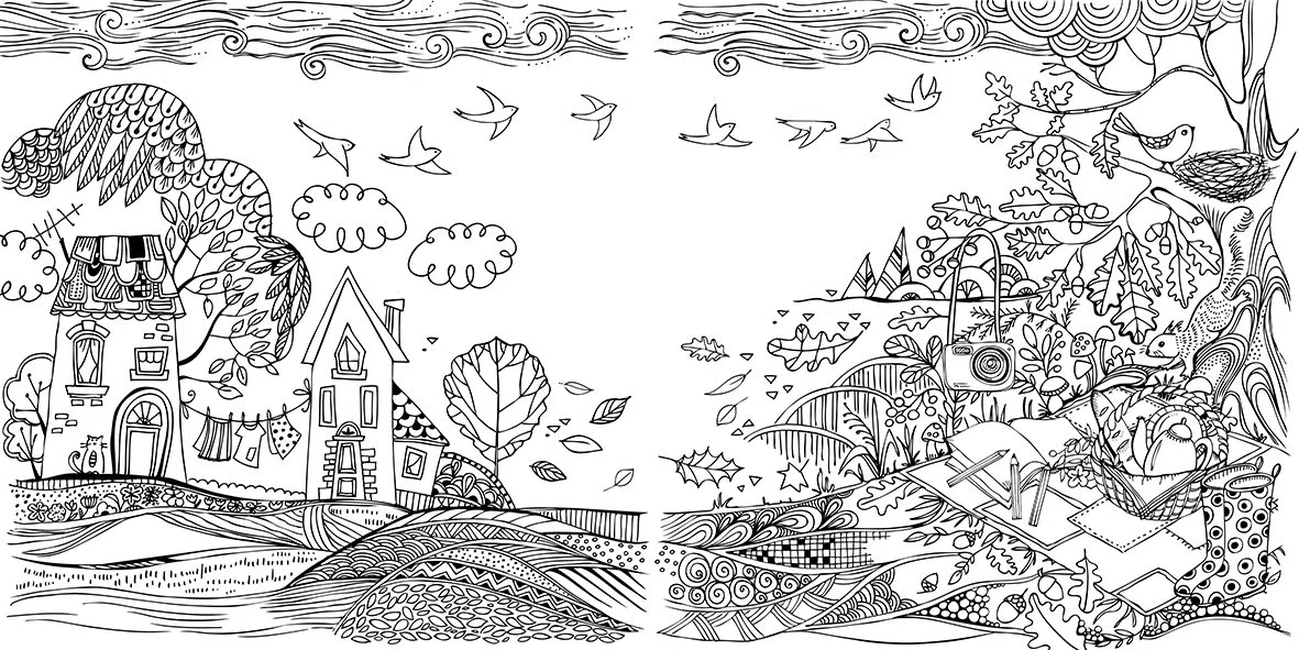 Mein Herbstspaziergang: Ausmalen und durchatmen: 3