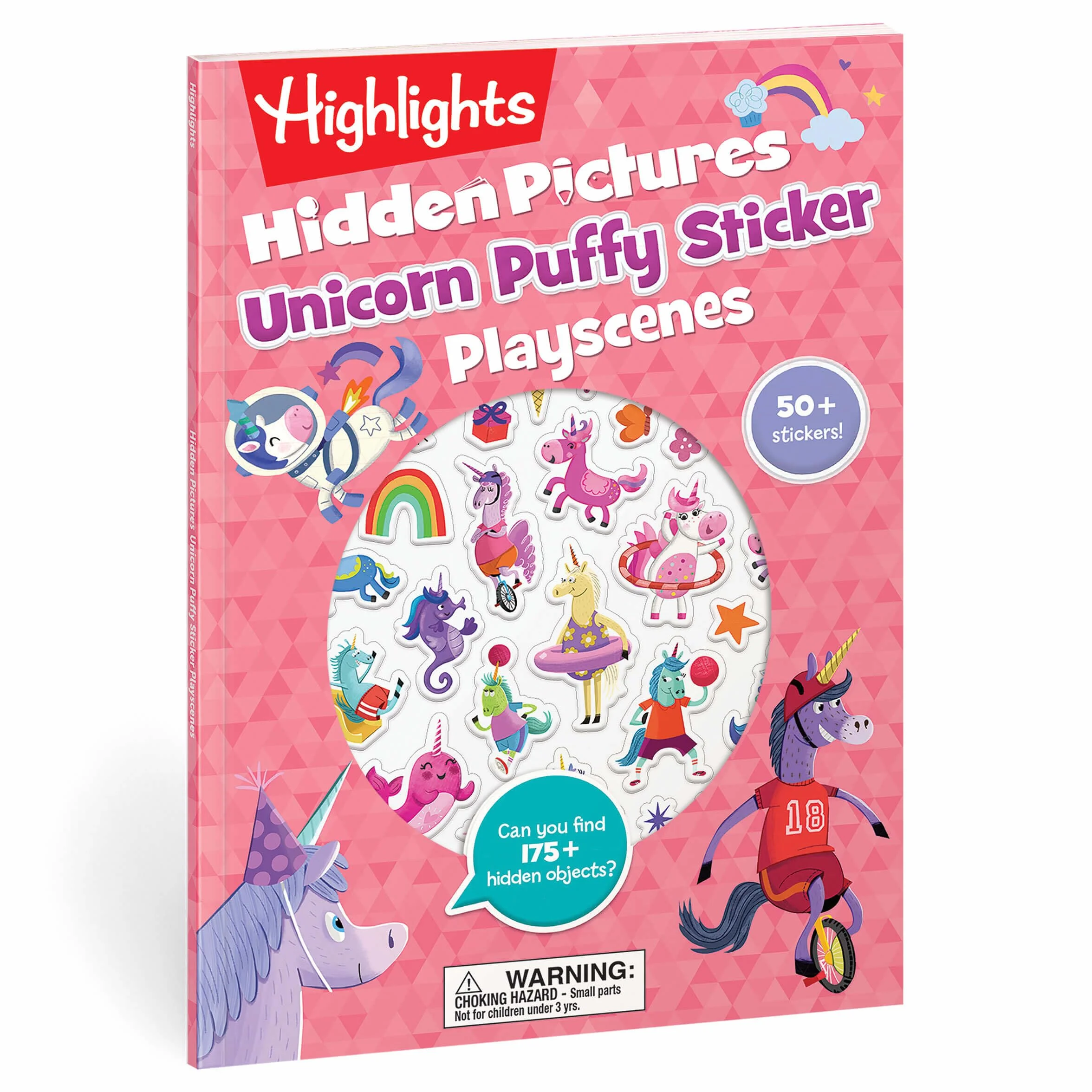 Unicorn Hidden Pictures Puffy Sticker Playscenes: Unicorn Sticker Activity Book, 50+ Reusable Stickers, Decorate Pictures and Solve Puzzles, Sticker Book for Kids