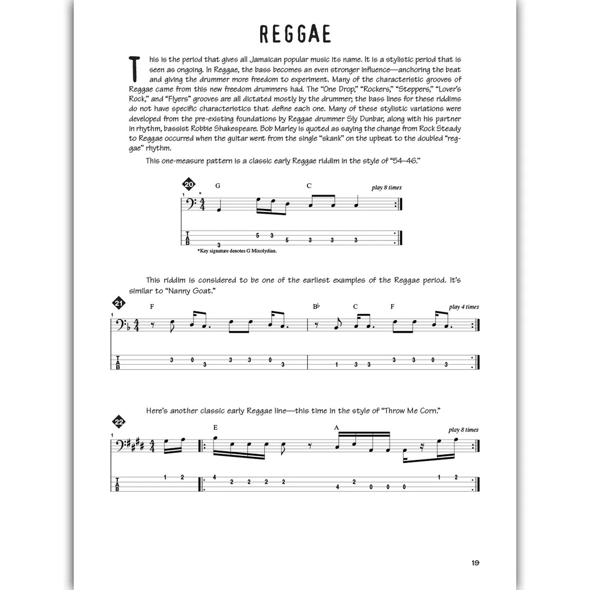 Reggae bass guitare basse +cd