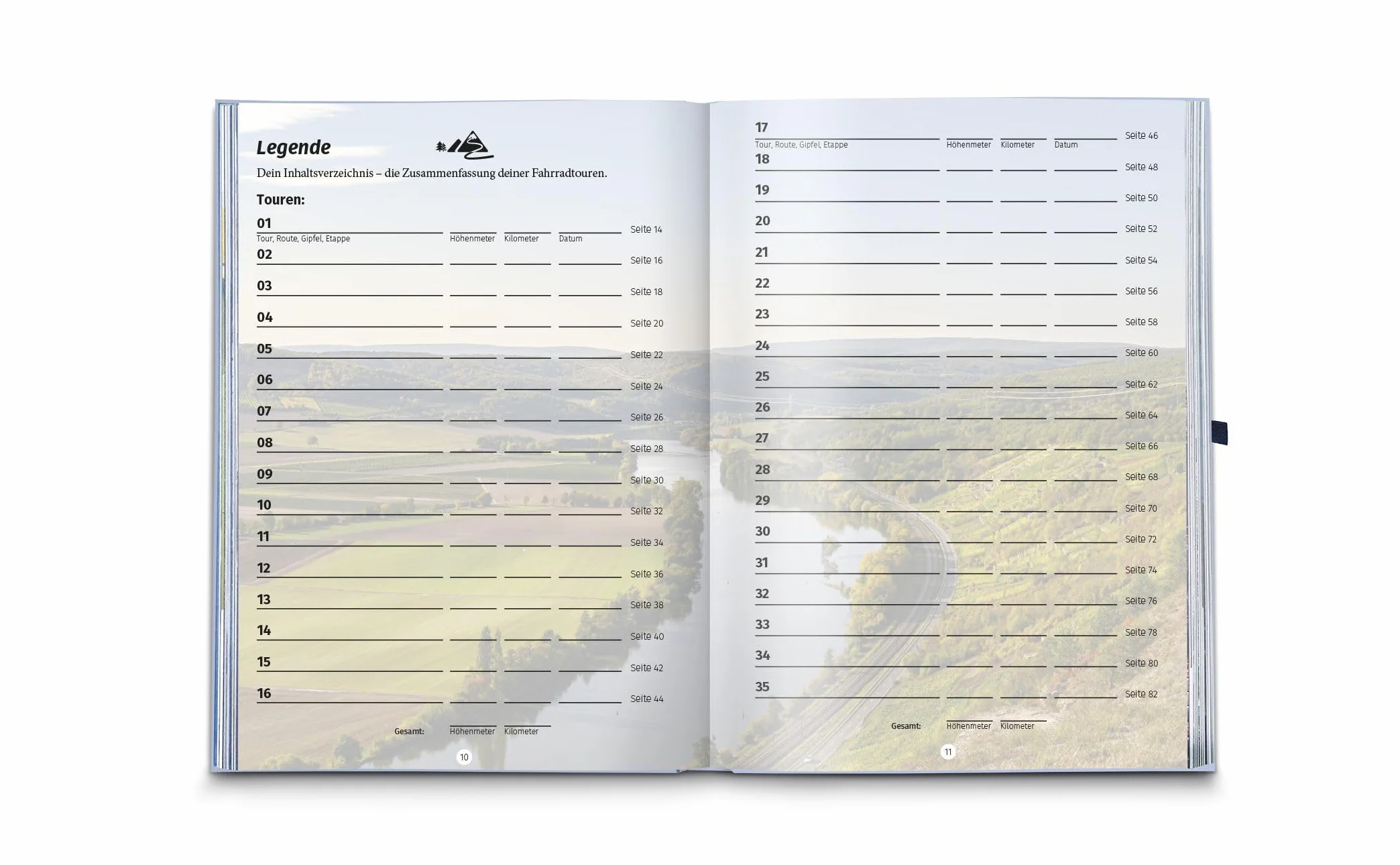 Fahrradlust Fahrrad-Tourenbuch KOM 1666: Fahrradlust Touren- und Notizbuch zum Eintragen