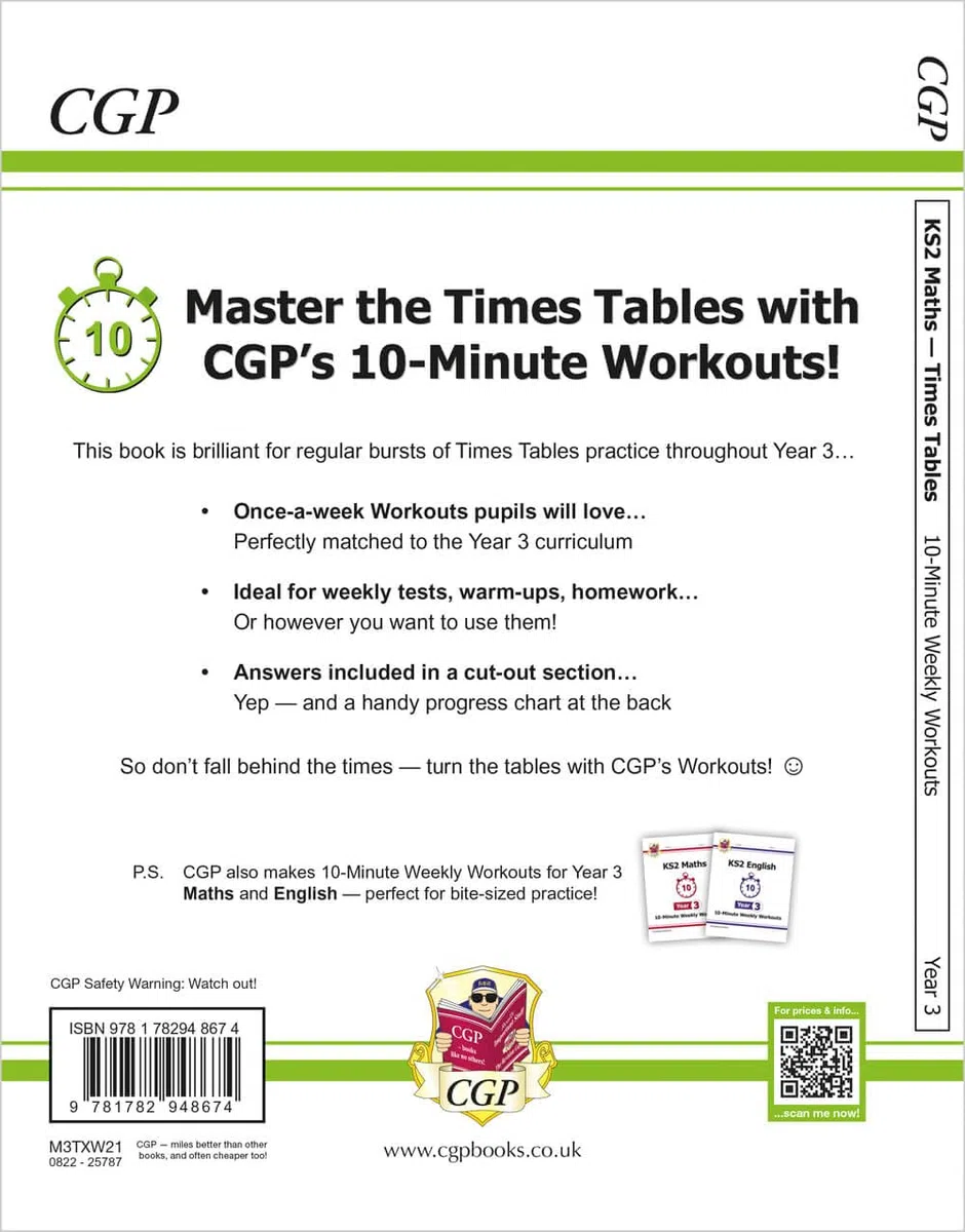 KS2 Year 3 Maths Times Tables 10-Minute Weekly Workouts