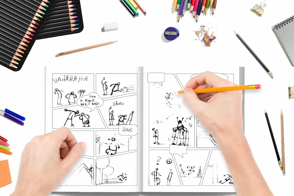 Kreiere deinen eigenen Comic: 100 leere Comic-Seiten für Erwachsene, Teenagers & Kinder: Einhorn Abdeckung 2858