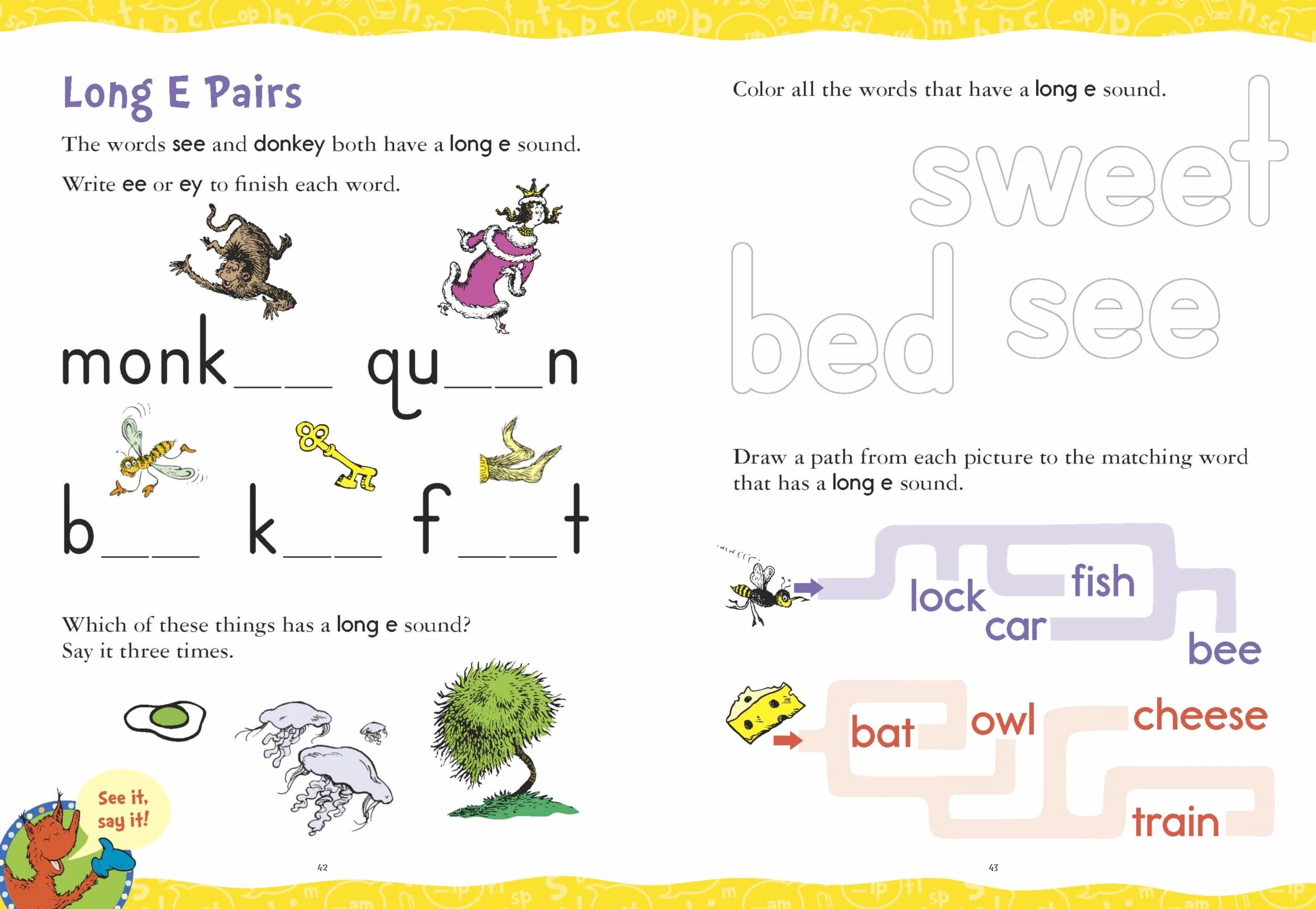 Dr. Seuss Phonics Level 2 Workbook: A Phonics Workbook to Help Kids Ages 5-7 Learn to Read (For Kindergarten and 1st Grade)