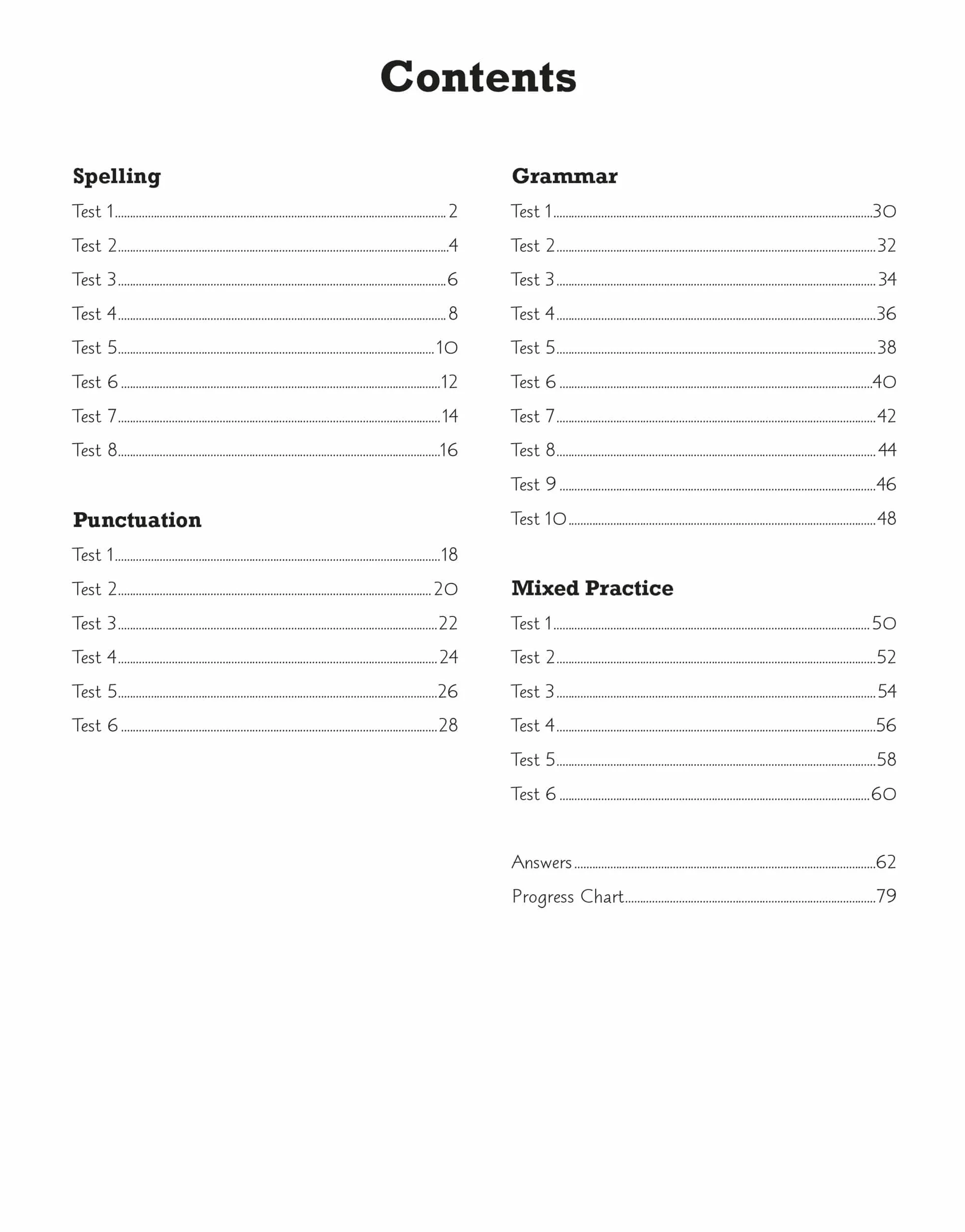 GCSE Spelling, Punctuation and Grammar 10-Minute Tests (includes answers)