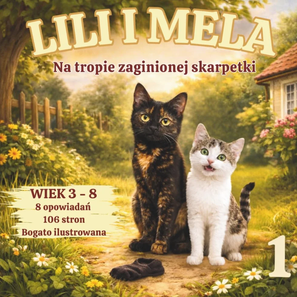 Lili i Mela - Na tropie zaginionej skarpetki, Ilustrowana książka o kotach dla dzieci 3–8 lat, Bajka do czytania przed snem o przygodzie i przyjaźni: ... Bajka o kotkach na dobranoc, Kocie przygody