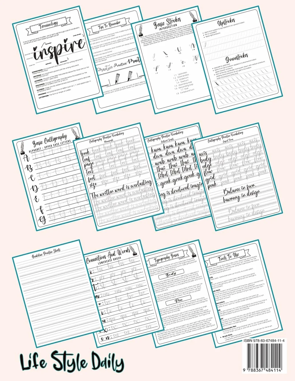 Calligraphy Workbook for Beginners: Simple and Modern Handwriting - A Beginner's Guide to Mindful Lettering, Transforming Your Notes into Art and Unleashing the Beauty of Penmanship