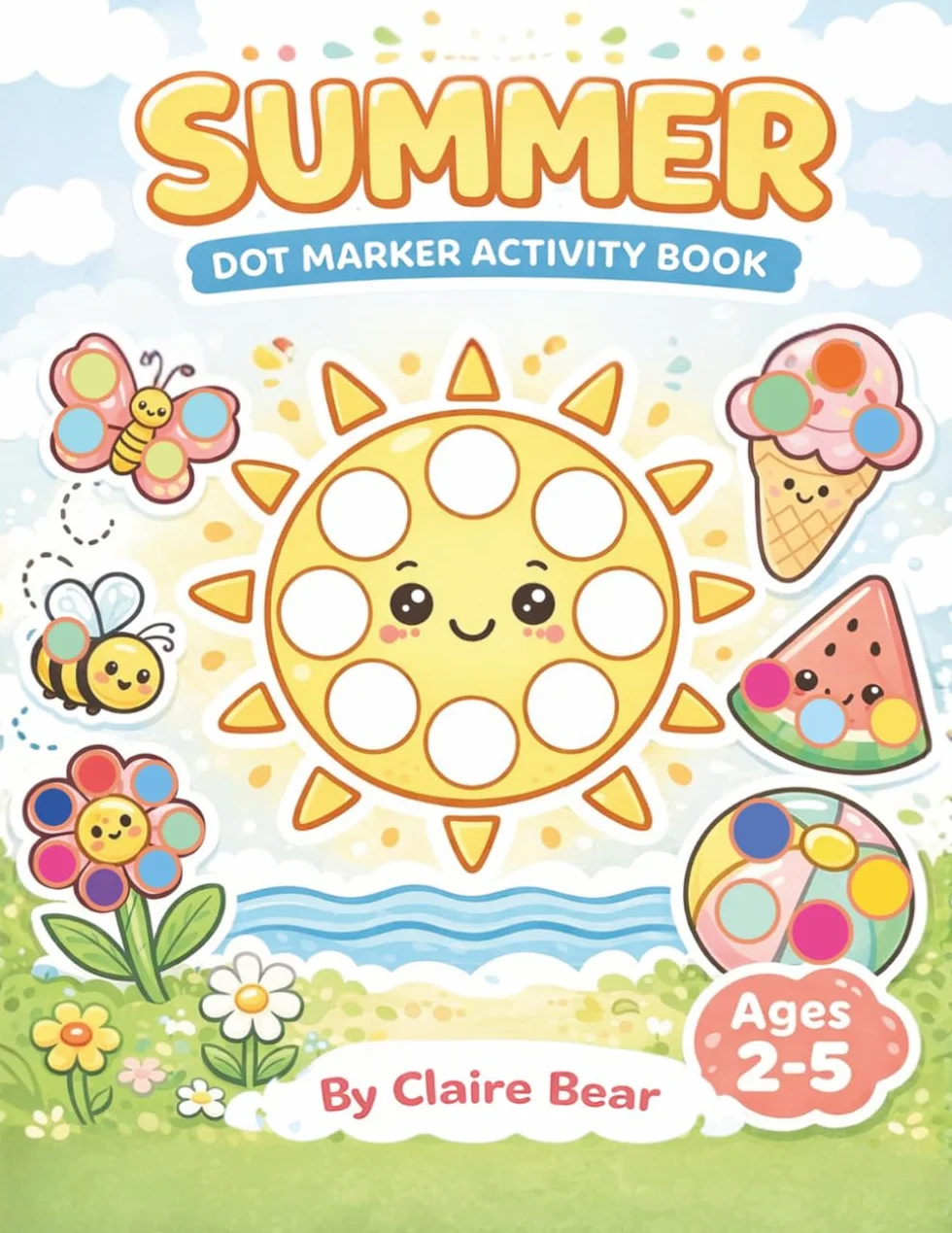 Summer Dot Marker Activity Coloring Book for Toddlers Ages 2–5: Fun Summer Dauber Coloring Pages for Preschool, Early Learning & Fine Motor Skills