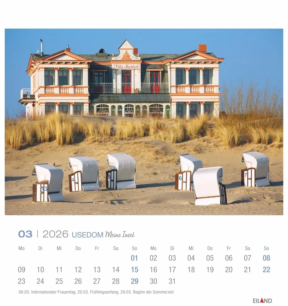 Usedom Postkartenkalender 2026 - Meine Insel: Traumhafter Fotokalender im Postkartenformat. Idyllische Inselfotos in einem kleinen Kalender zum Aufstellen und Aufhängen.