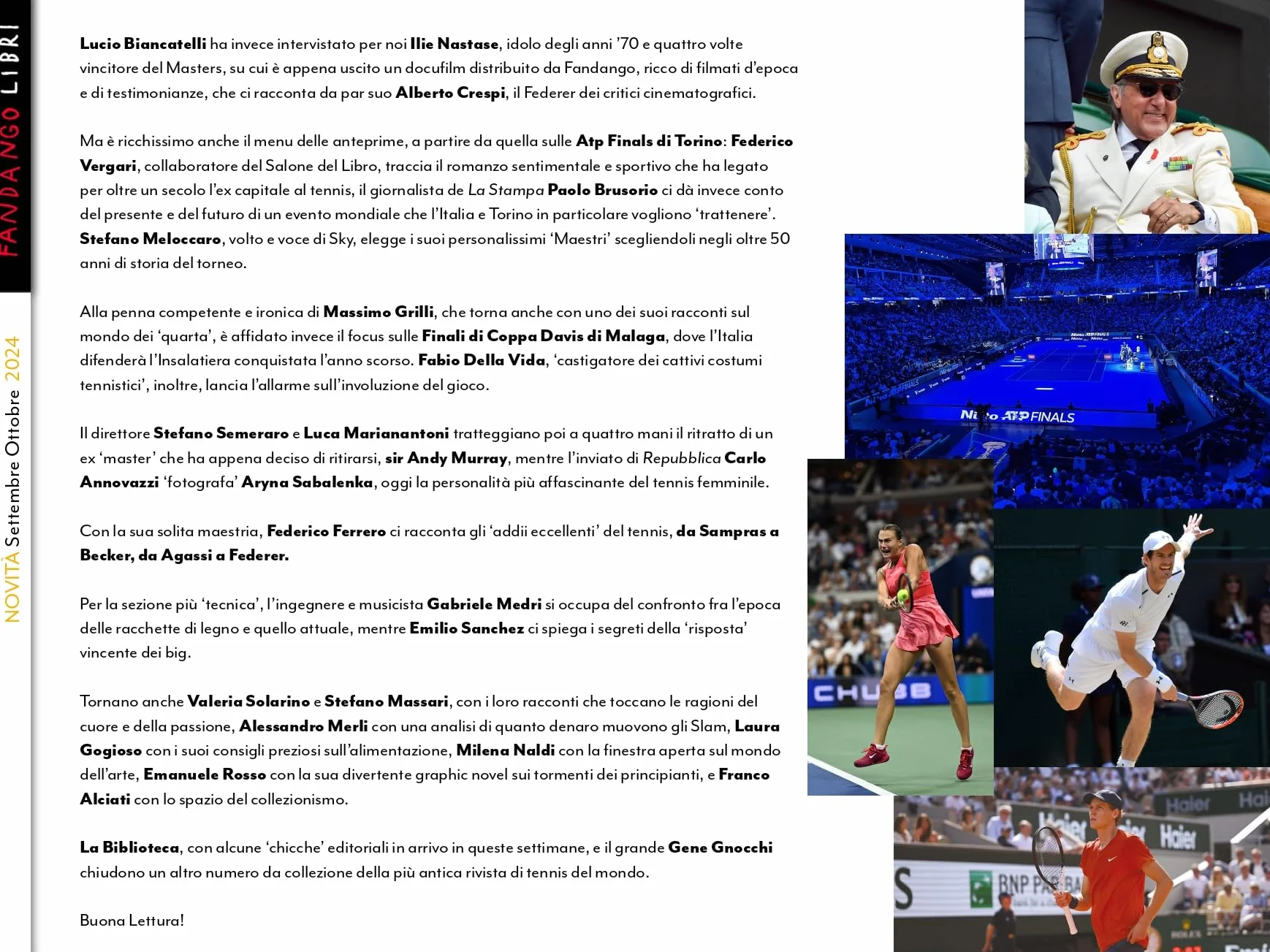 Il tennis italiano. Settembre-Ottobre (2024)