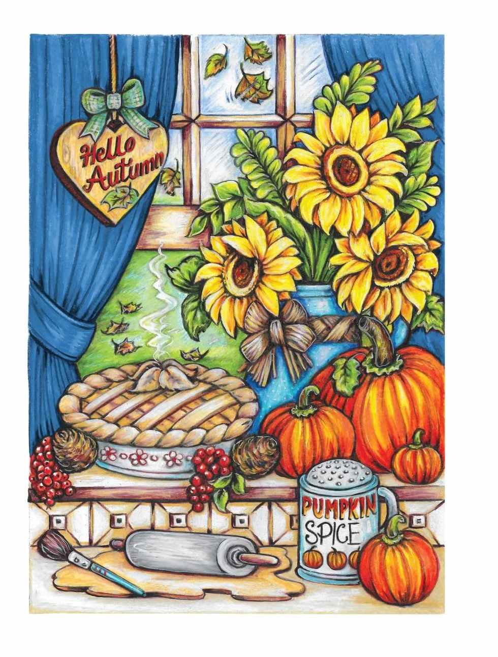 Creative Haven Autumn Harvest Coloring Book