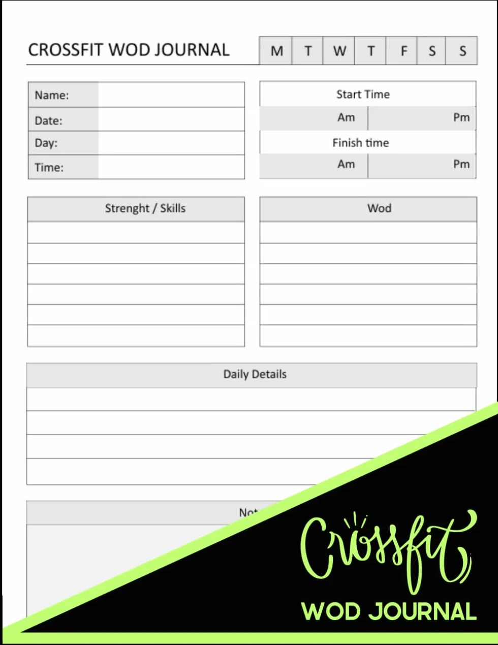 CrossFit WOD Journal: Track Your Progress, Crush Your Goals!, Crossfit Exercise Logbook, Daily Crossfit Exercise Notebook