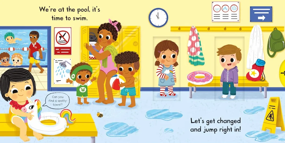 Busy Swimming: A Push, Pull, Slide Book