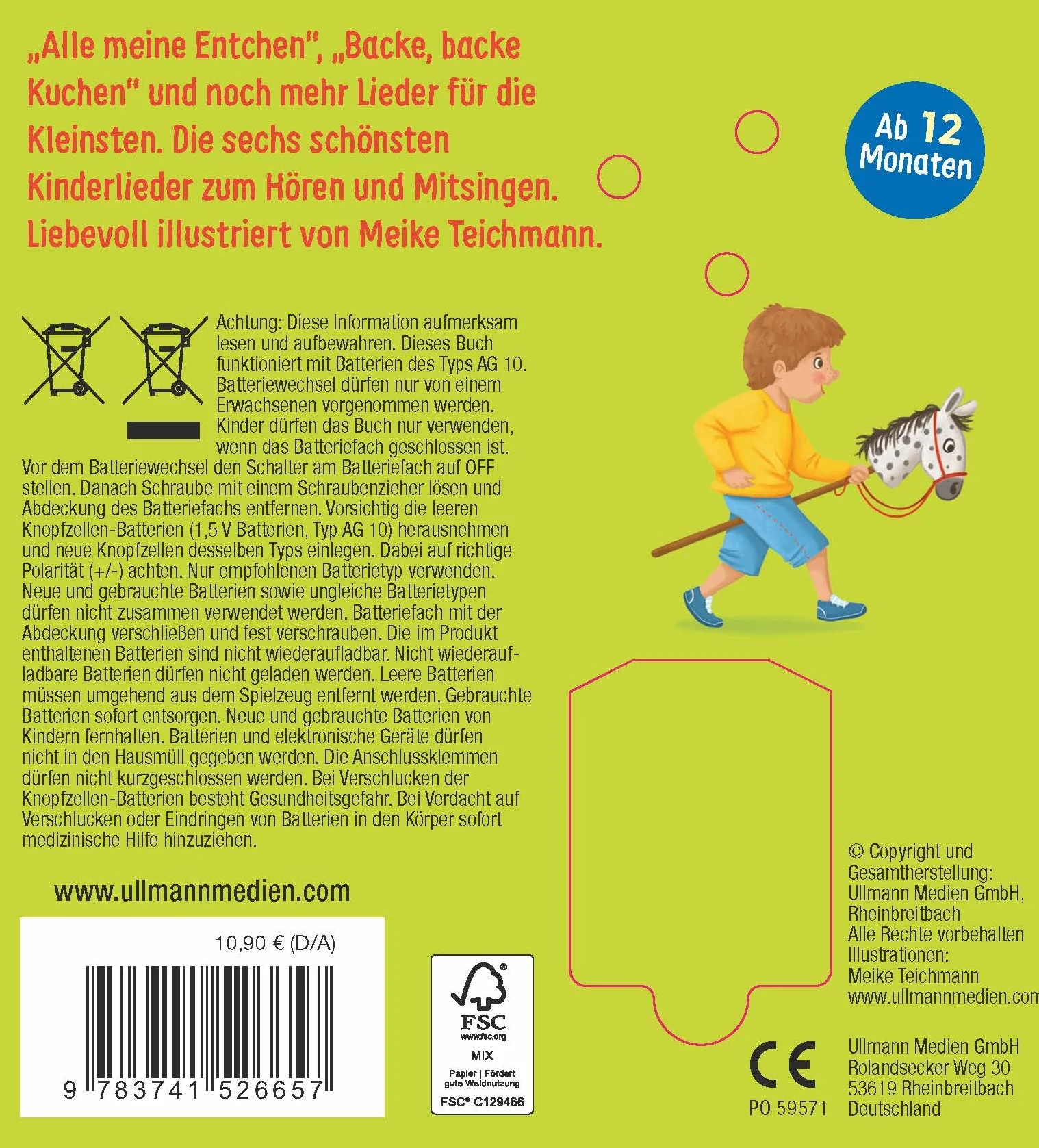 Mein kleines Soundbuch - Kinderlieder: Mit 6 eingesungenen Aufnahmen beliebter Kinderlieder (für Kinder ab 12 Monaten)