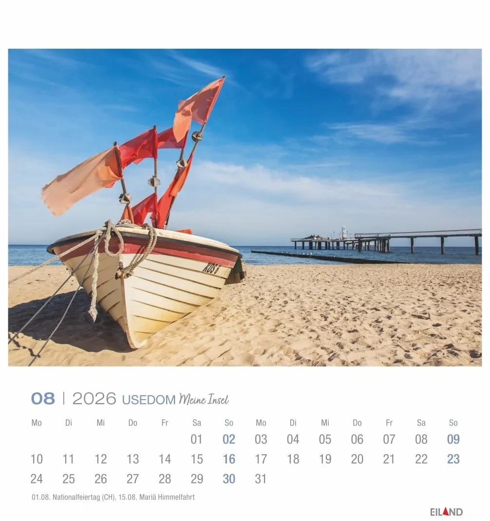Usedom Postkartenkalender 2026 - Meine Insel: Traumhafter Fotokalender im Postkartenformat. Idyllische Inselfotos in einem kleinen Kalender zum Aufstellen und Aufhängen.
