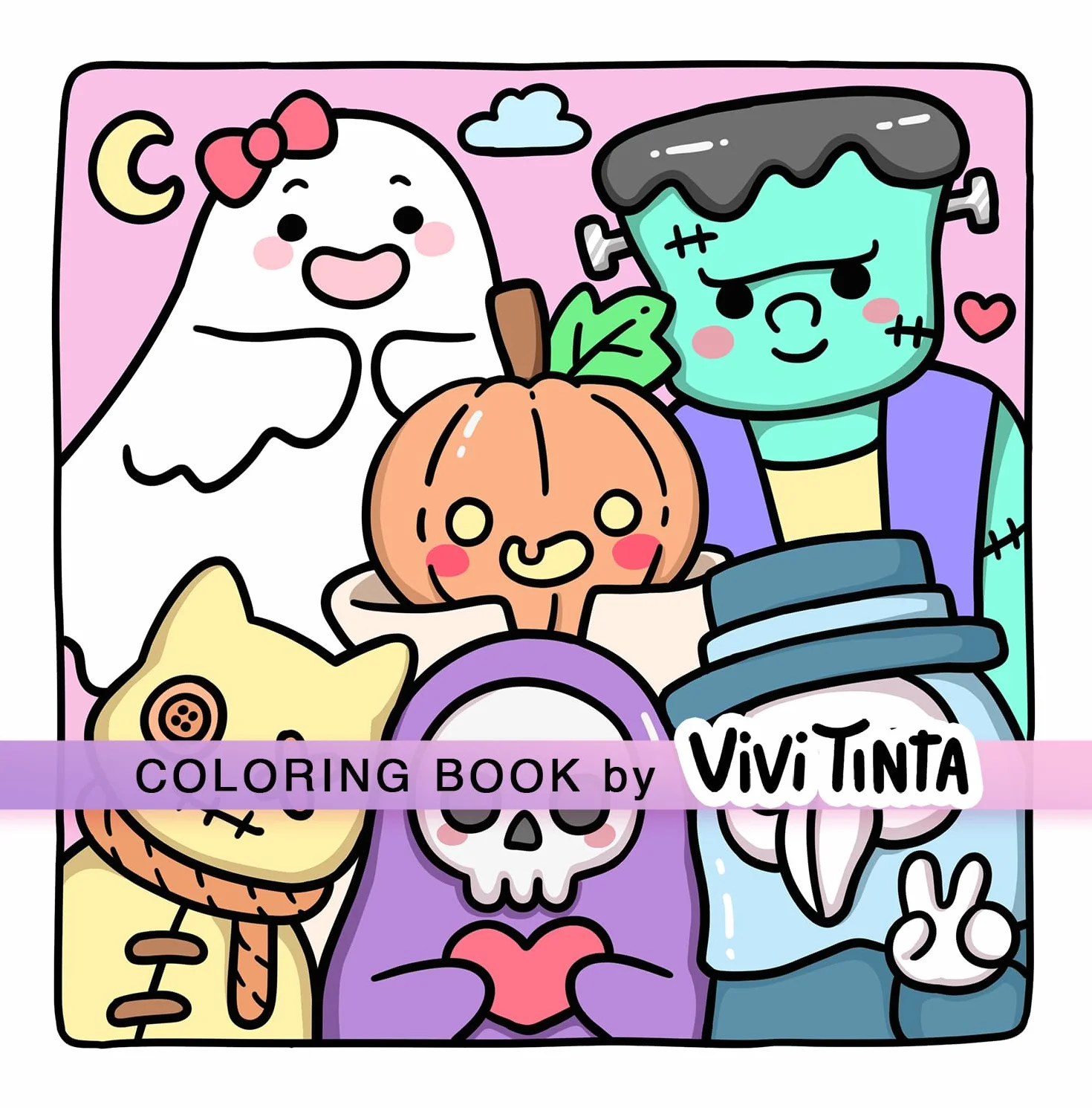 Spooky Vibes: Coloring Book for Adults and Teens Featuring Cute, Creepy Goth Stuff and Creatures