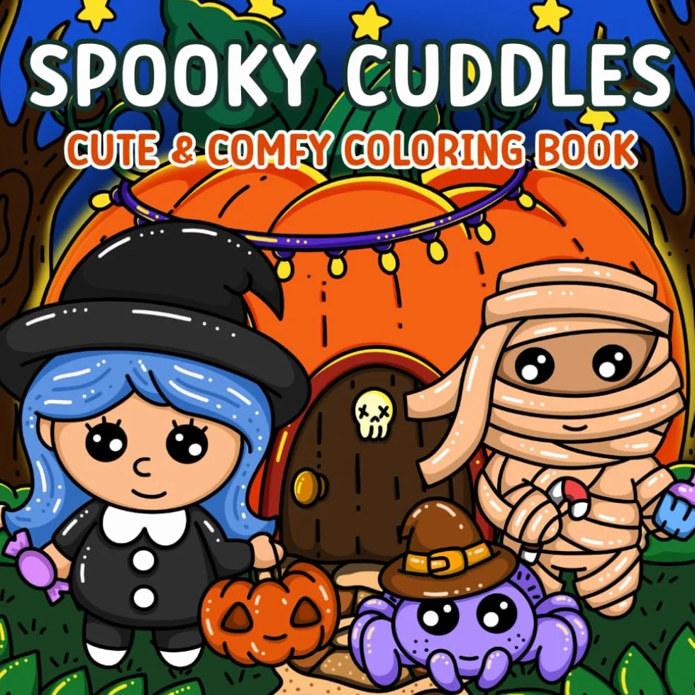 Spooky Cuddles: Halloween Coloring Book for Adults and Teens with Cozy & Creepy Creatures, Adorable Ghosts, Skeletons, and Cutie Friends for Relaxation (Hygge Moments Coloring)