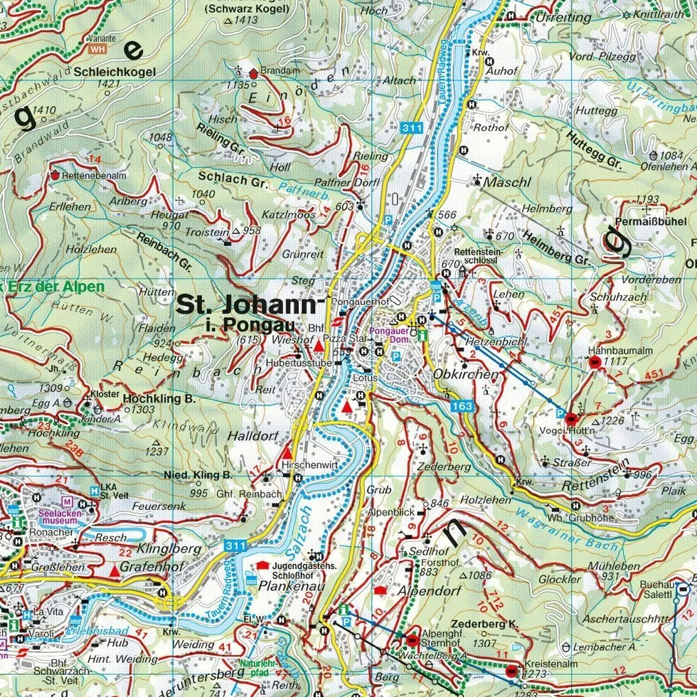GASTEINERTAL - WAGRAIN - RAURISERTAL: Wander-, Rad- und Freizeitkarte: WK 191