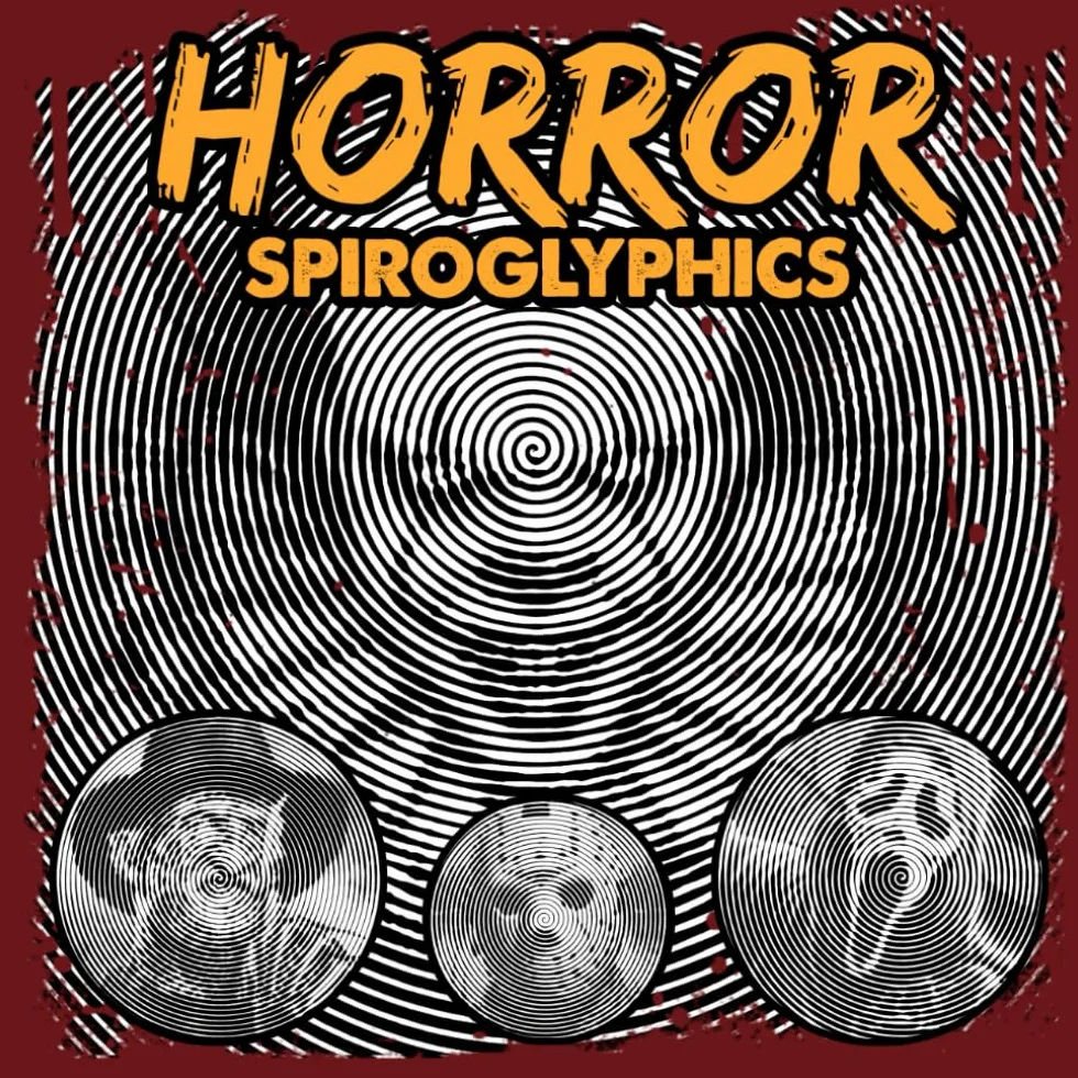 Horror Spiroglyphics One-color Coloring Book for Adults: 30 Terrifying Spiral Puzzles Featuring Horror Characters for Teens and Adults to Relax and Have Fun