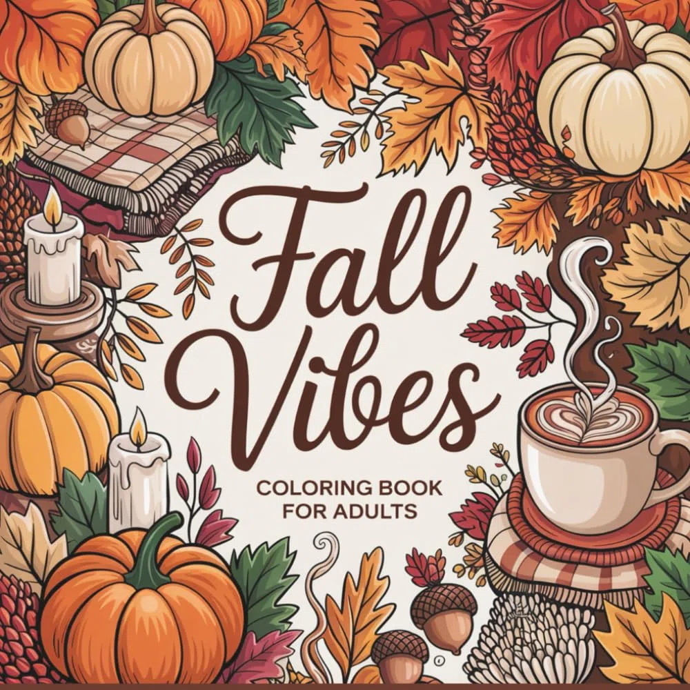 Fall Vibes Coloring Book for Adults: Bold and Easy Autumn Designs for All Ages including Inspiring Themed Quotes