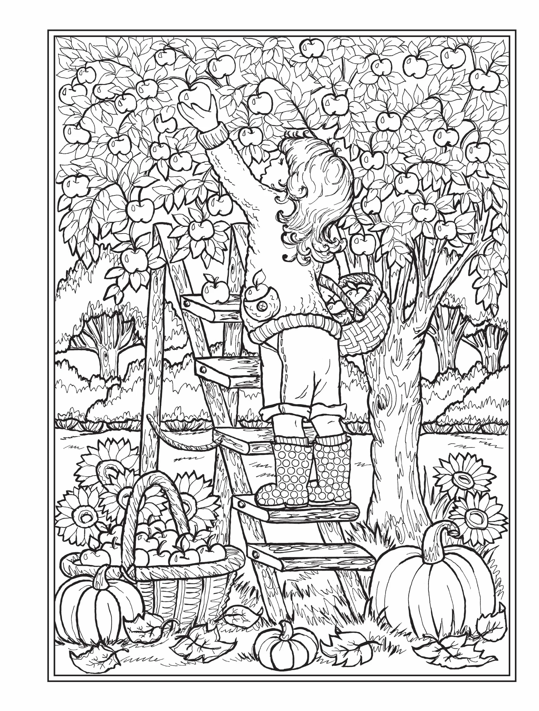 Creative Haven Autumn Harvest Coloring Book