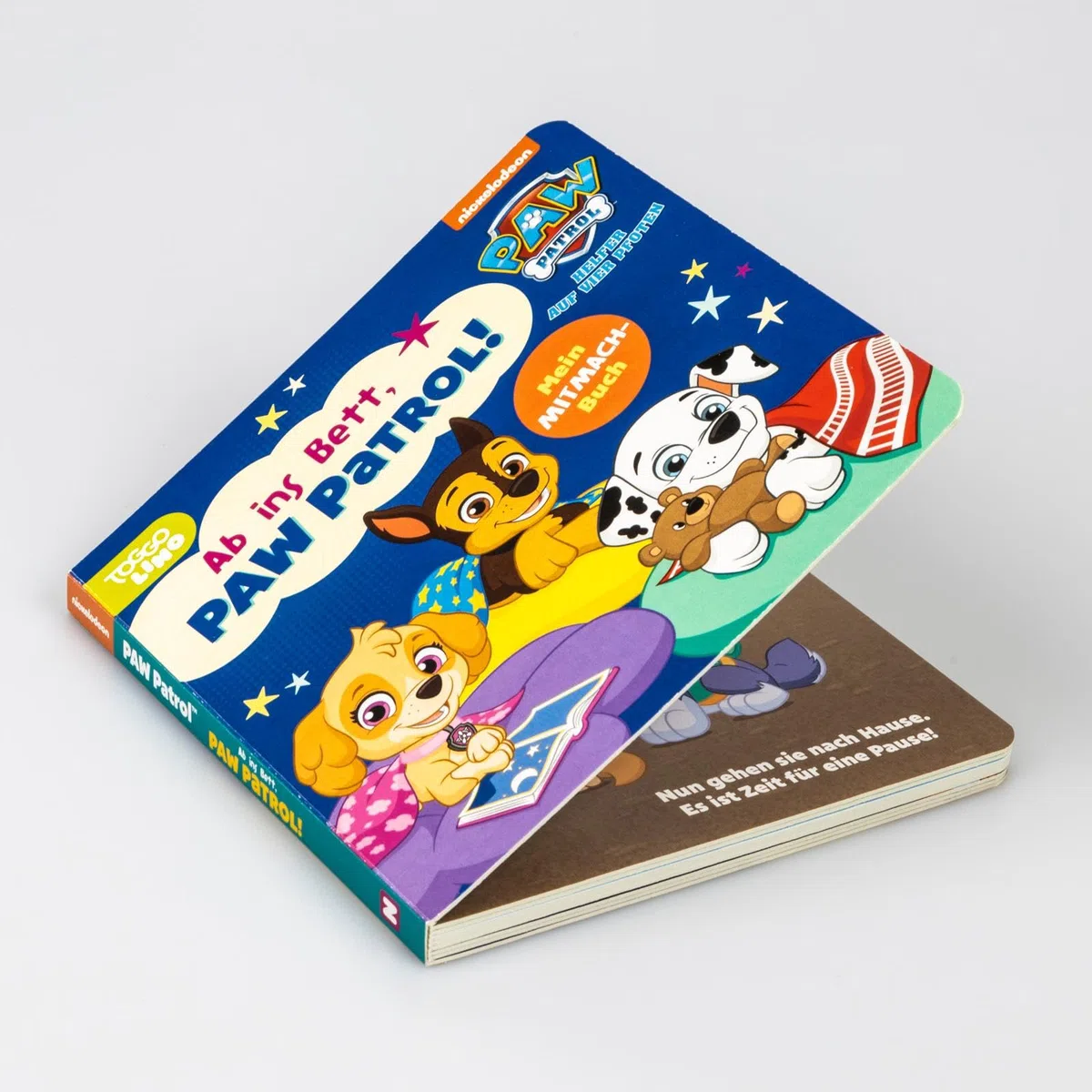 PAW Patrol Pappbilderbuch: Ab ins Bett, PAW Patrol!: Interaktive Gutenachtgeschichte für Kinder ab 3 Jahren | Mit Marshall, Rubble, Chase, Rocky und Skye