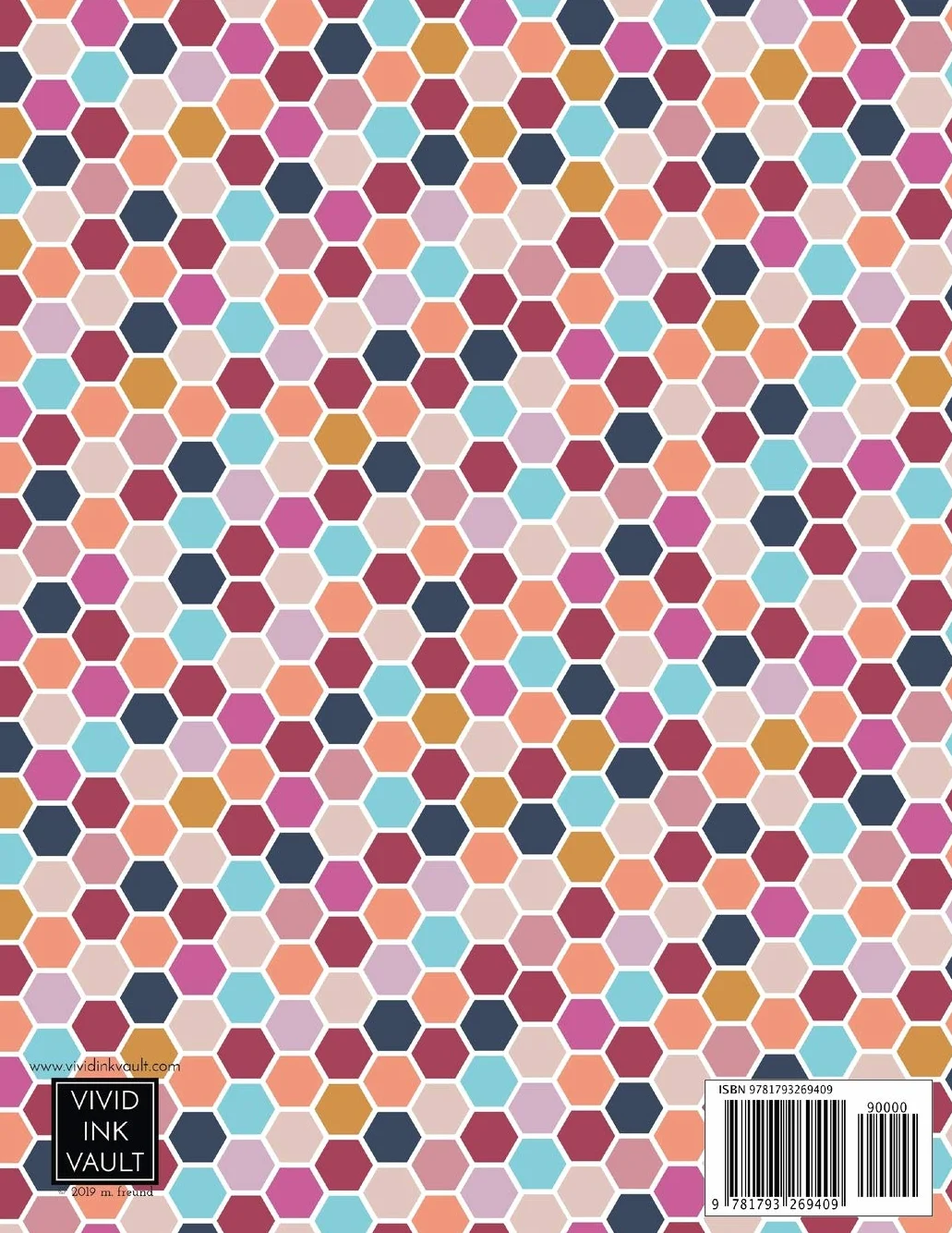 Hexagon Paper Notebook: 1/4 inch (0.25 in) Hex Graph Paper, 8.5" x 11", 50 sheets / 100 pages, Purple and Blue