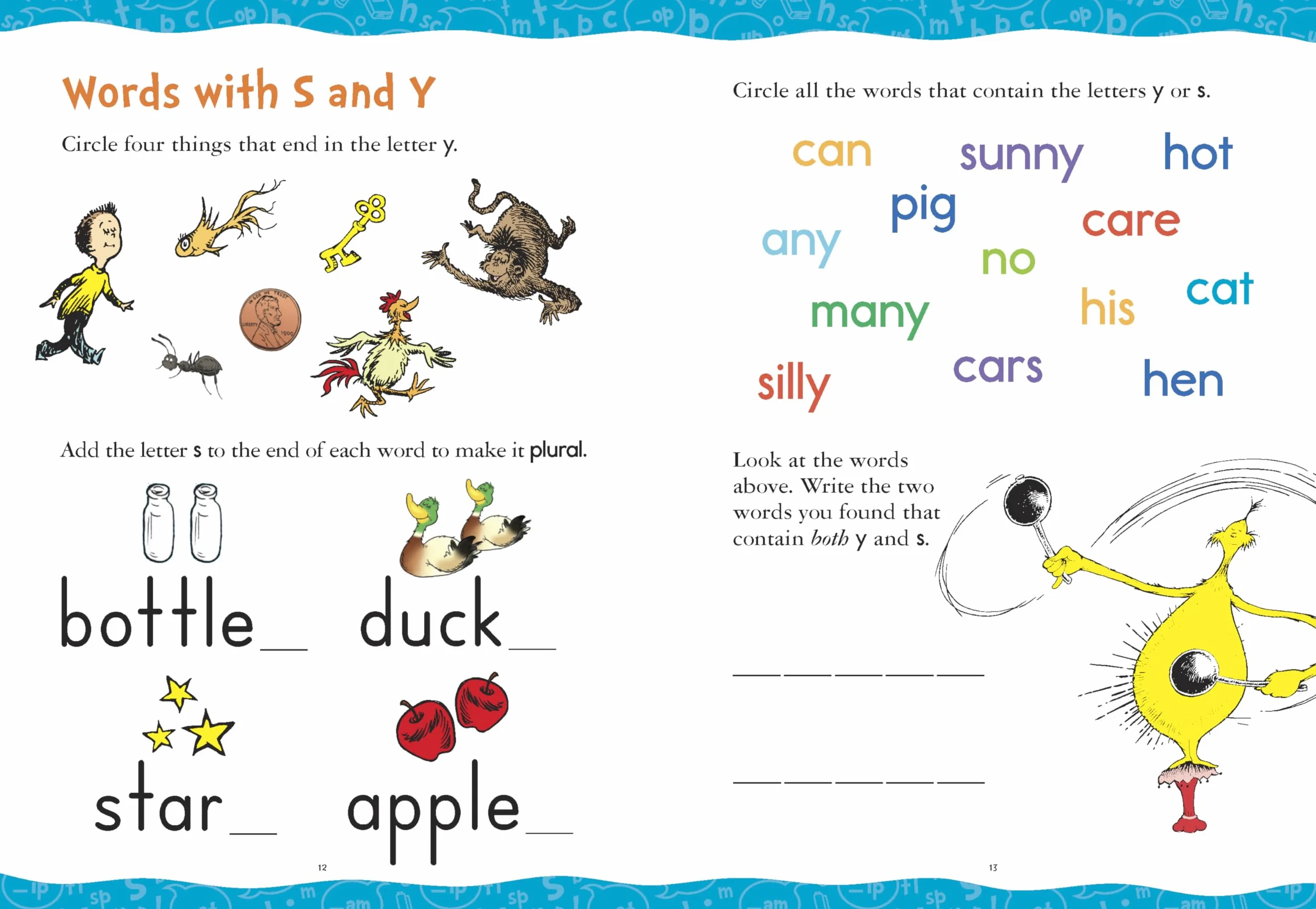 Dr. Seuss Phonics Level 2 Workbook: A Phonics Workbook to Help Kids Ages 5-7 Learn to Read (For Kindergarten and 1st Grade)