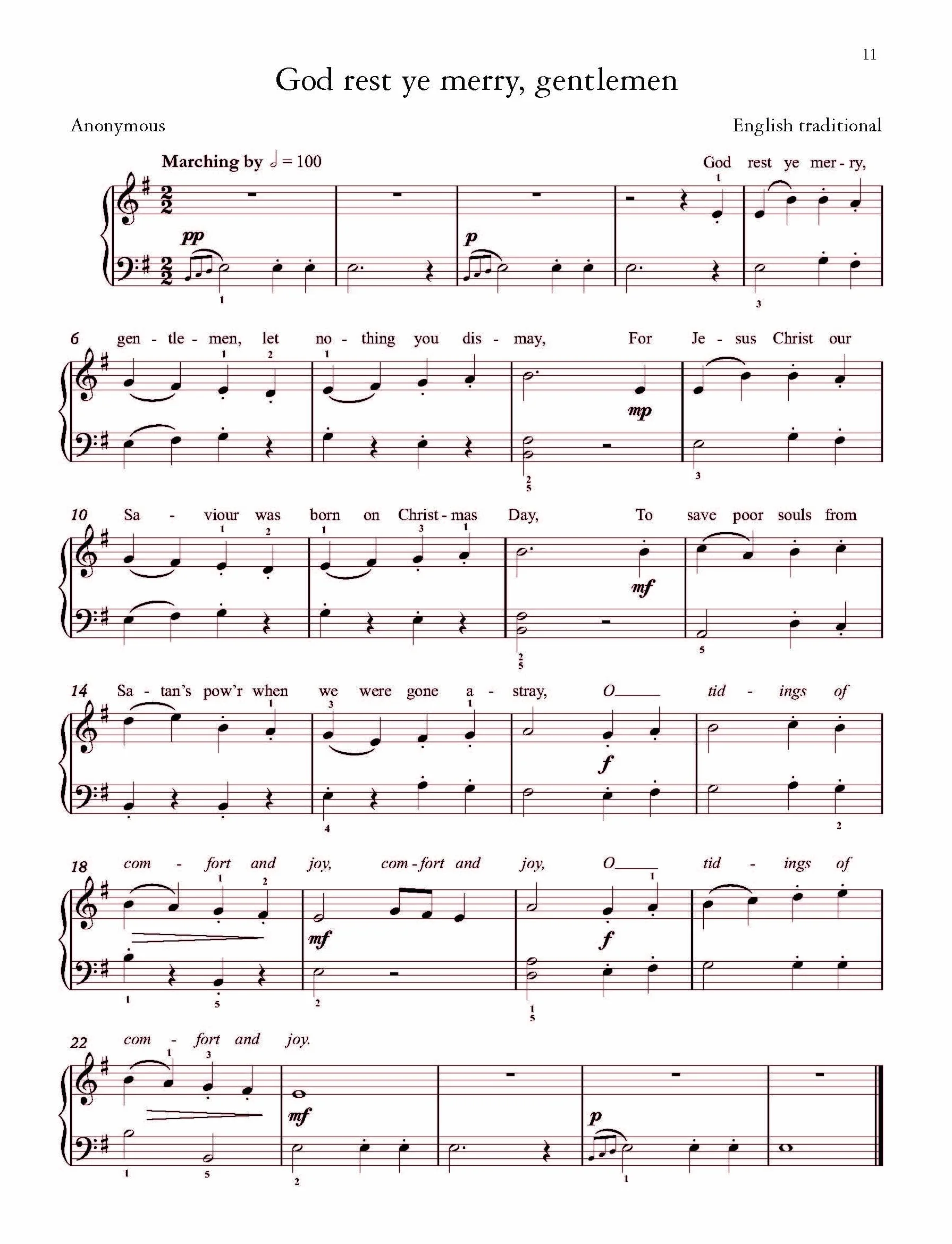 Christmas Carols for Easy Piano -20 favourite carols and Christmas songs-: Sammelband für Klavier
