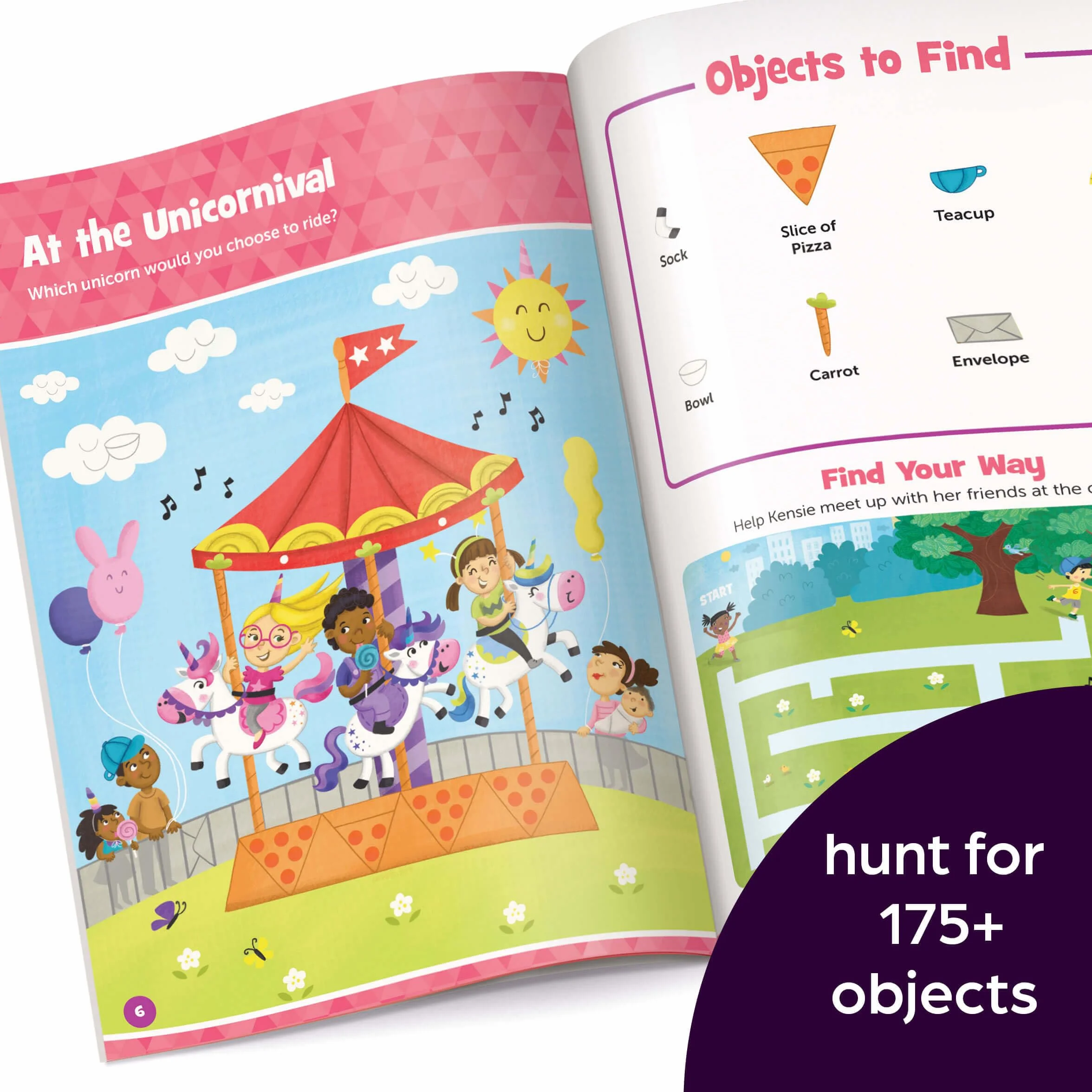 Unicorn Hidden Pictures Puffy Sticker Playscenes: Unicorn Sticker Activity Book, 50+ Reusable Stickers, Decorate Pictures and Solve Puzzles, Sticker Book for Kids