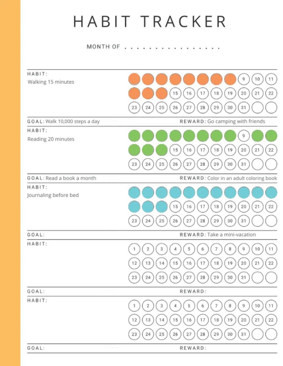 Habit Tracker: A Diary To Help You Track How Well You're Sticking With Daily Habit And Get Disciplined