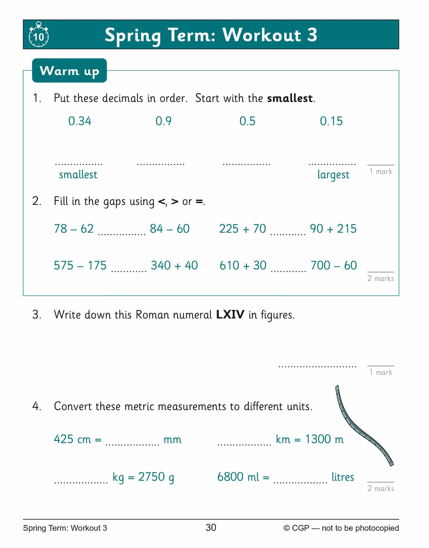 KS2 Year 5 Maths 10-Minute Weekly Workouts