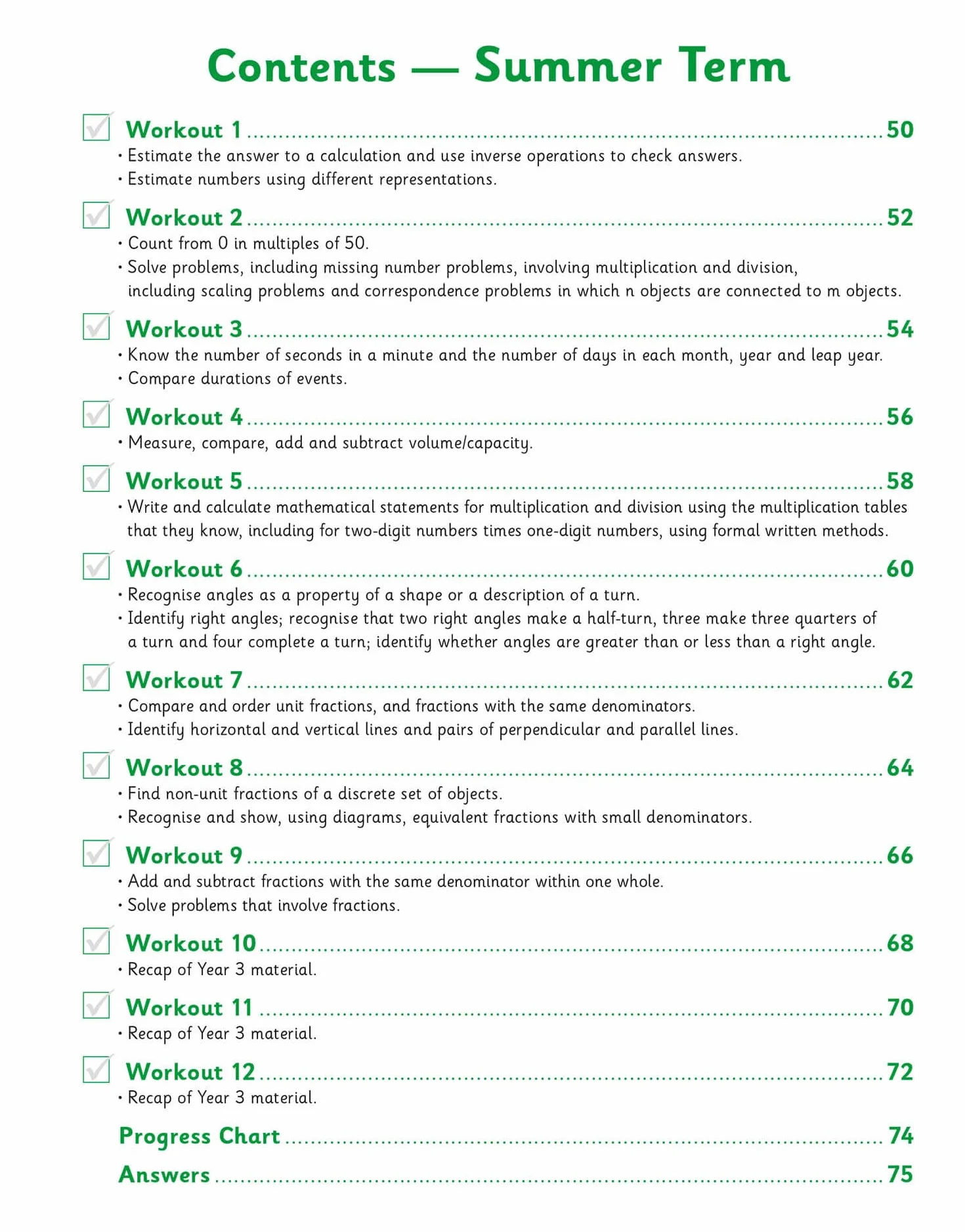 KS2 Year 3 Maths 10-Minute Weekly Workouts