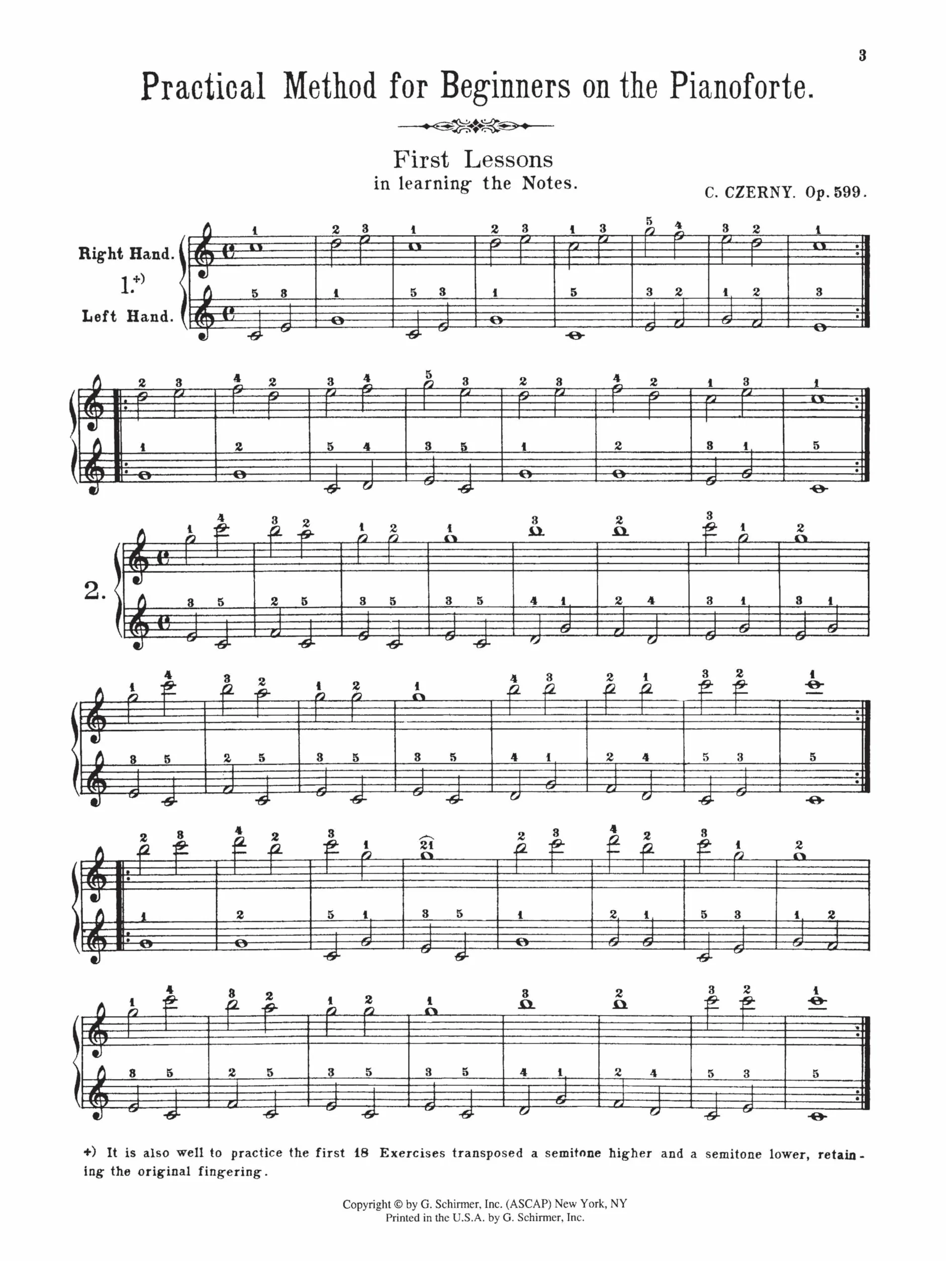 Carl czerny : practical method for beginners, op. 599 - op. 599 (buonamici) - piano - recueil: Schirmer Library of Classics Volume 146 Piano Technique