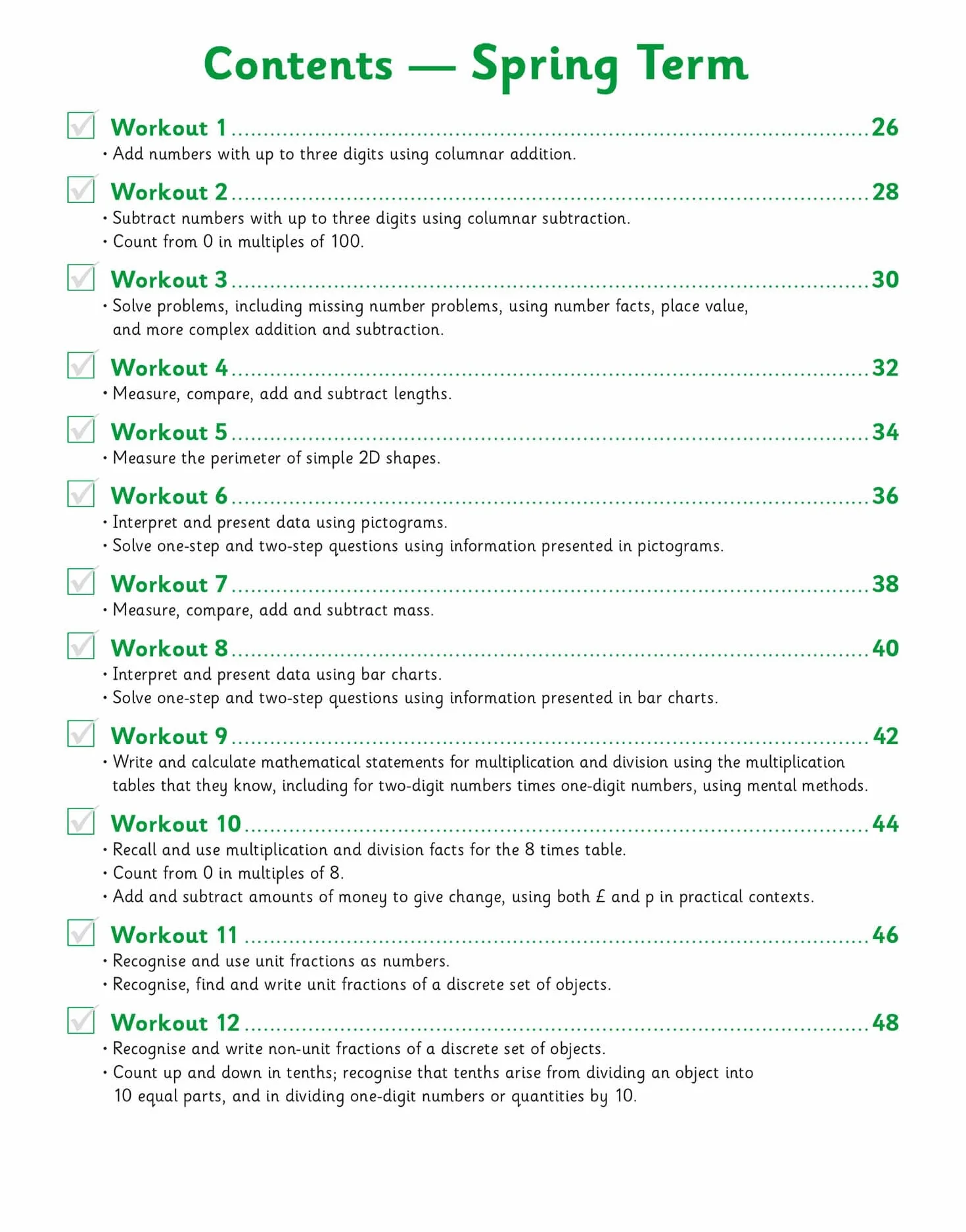 KS2 Year 3 Maths 10-Minute Weekly Workouts