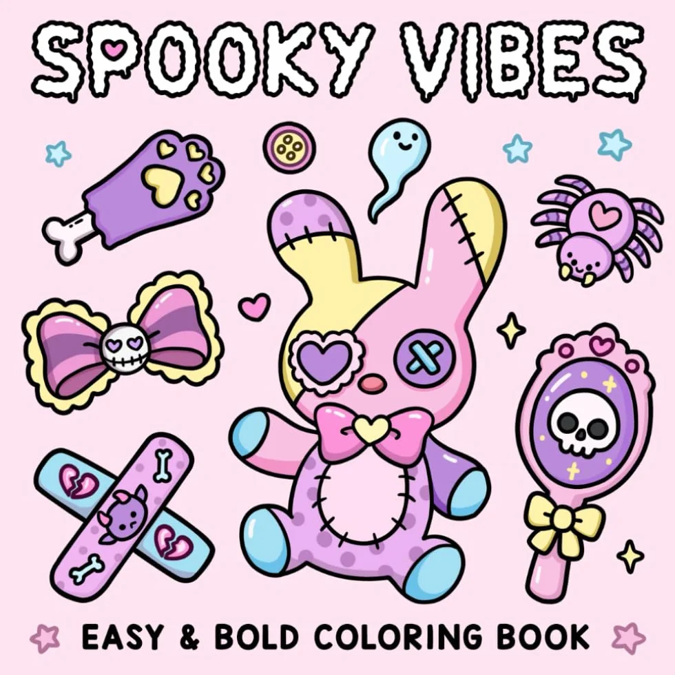 Spooky Vibes: Coloring Book for Adults and Teens Featuring Cute, Creepy Goth Stuff and Creatures