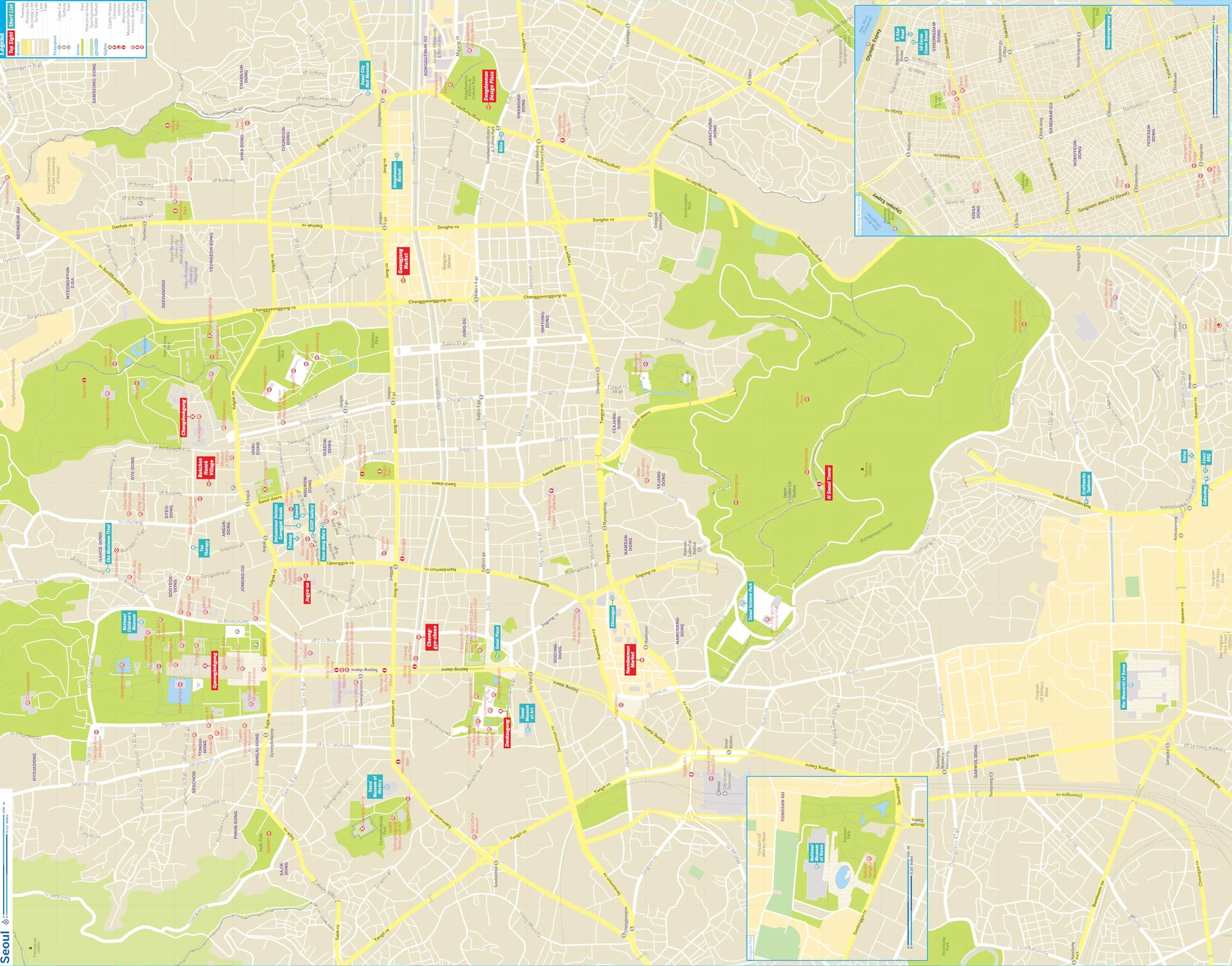 Seoul City Map 2ed -anglais-: Durable, Waterproof, Easy-Fold Planning Map with Attractions & Walking Tours