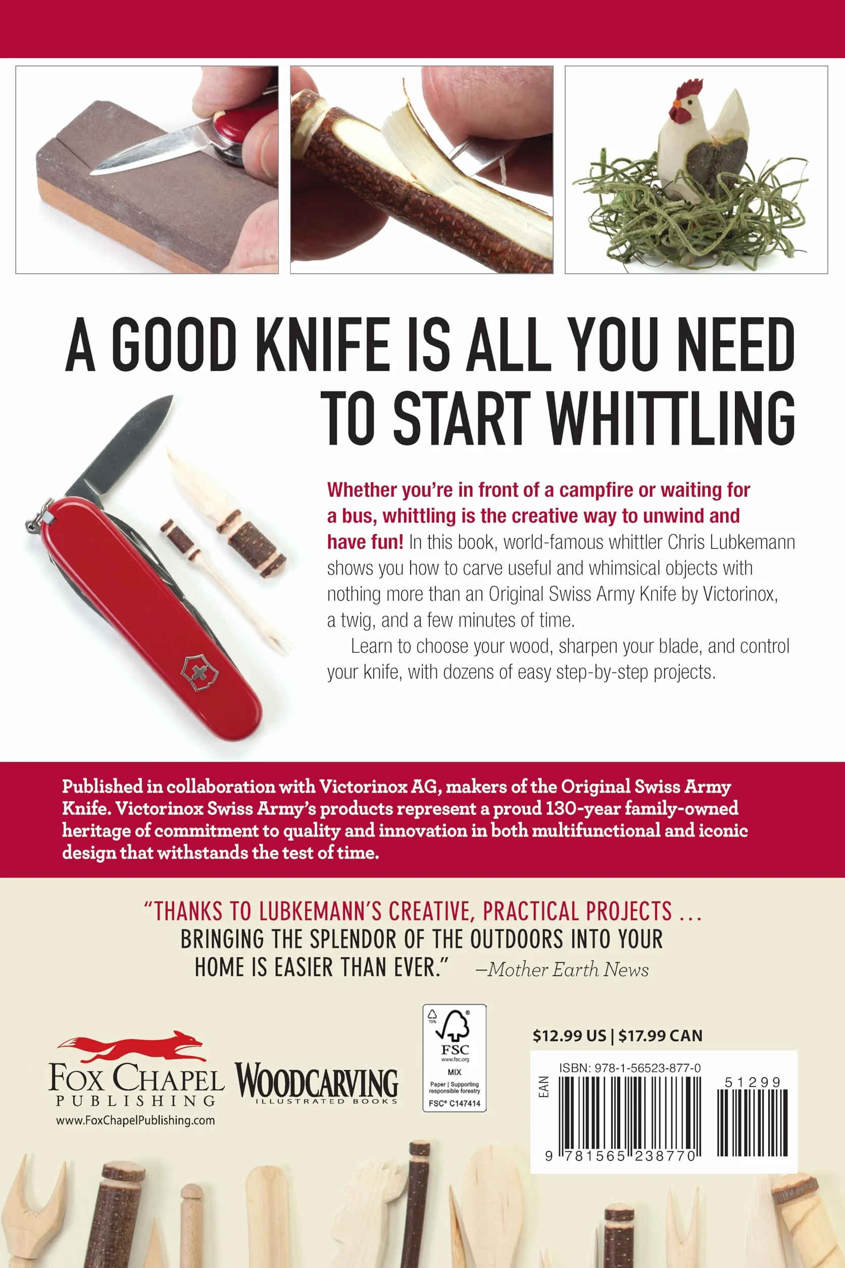 Victorinox Swiss Army Knife Book of Whittling: 43 Easy Projects
