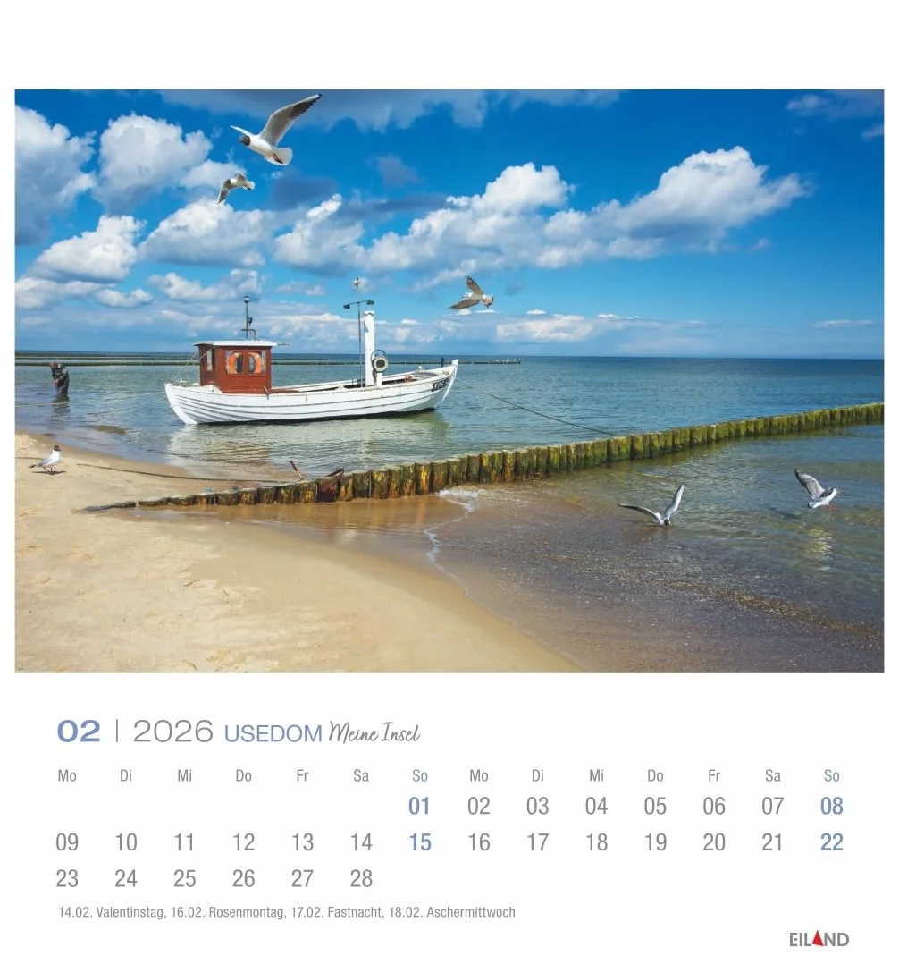 Usedom Postkartenkalender 2026 - Meine Insel: Traumhafter Fotokalender im Postkartenformat. Idyllische Inselfotos in einem kleinen Kalender zum Aufstellen und Aufhängen.