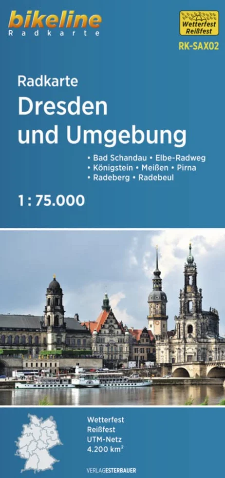 Radkarte Dresden und Umgebung 1 : 75.000 (RK-SAX02): Bad Schandau - Königstein - Meißen - Pirna - Elbe-Radweg, wetterfest/reißfest, GPS-tauglich mit UTM-Netz