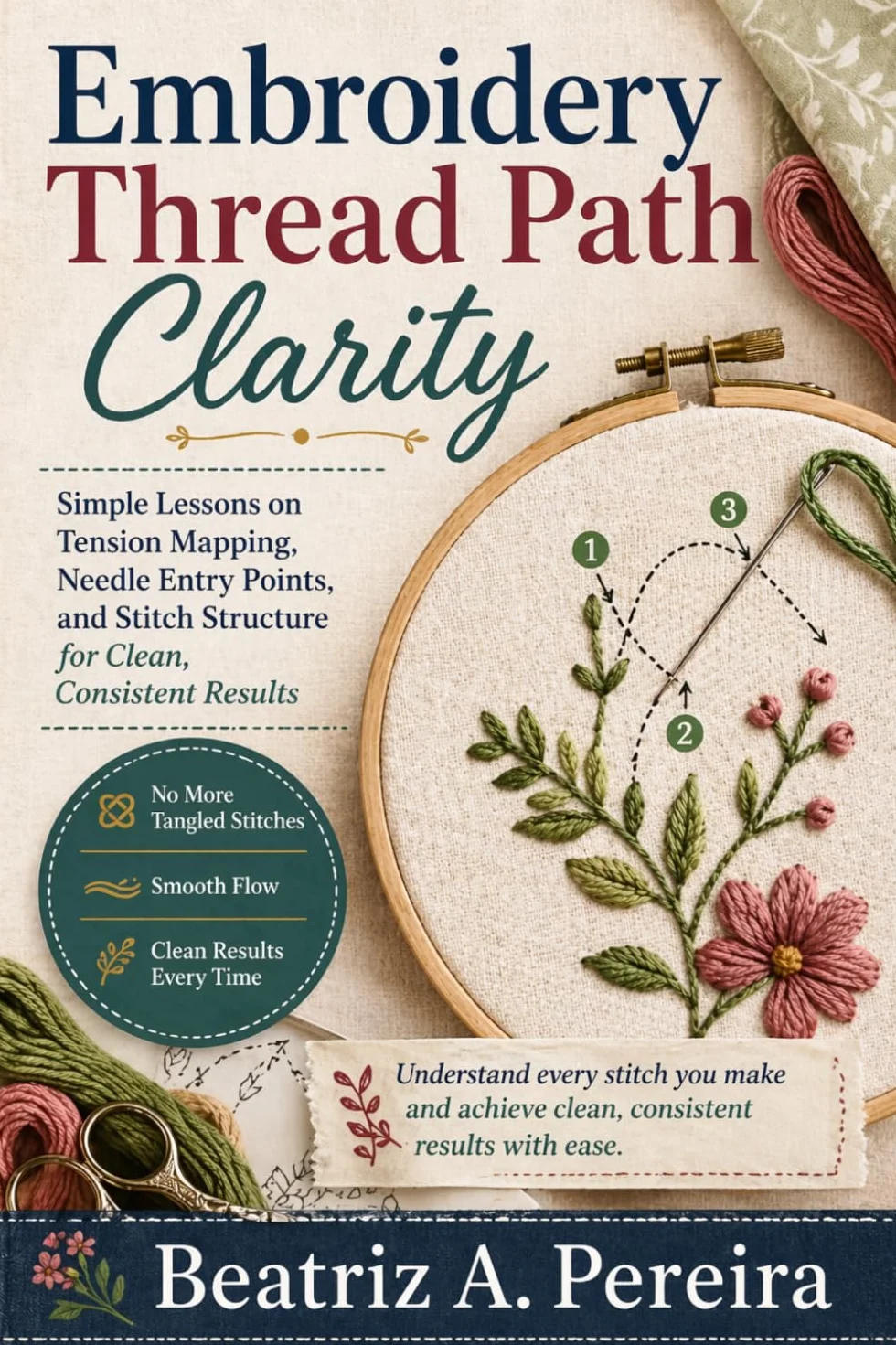 EMBROIDERY THREAD PATH CLARITY: Simple lessons on tension mapping, needle entry points, and stitch structure