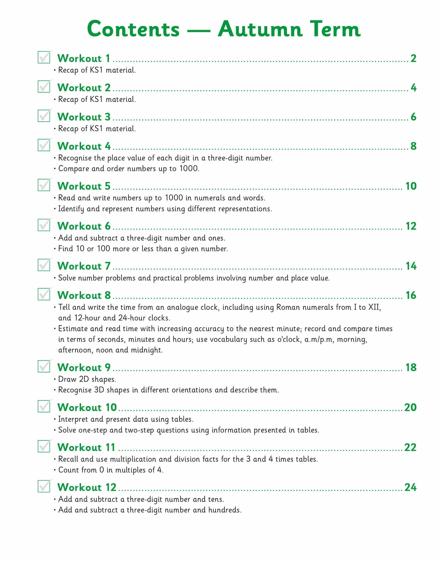 KS2 Year 3 Maths 10-Minute Weekly Workouts