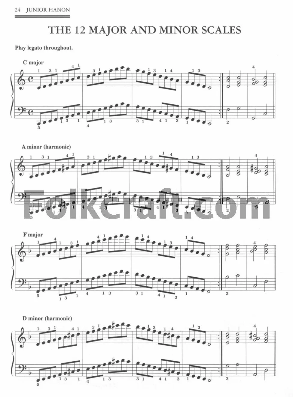 Junior Hanon: The Virtuoso Pianist in 60 Exercises Arranged in a Simplified and Condensed Format