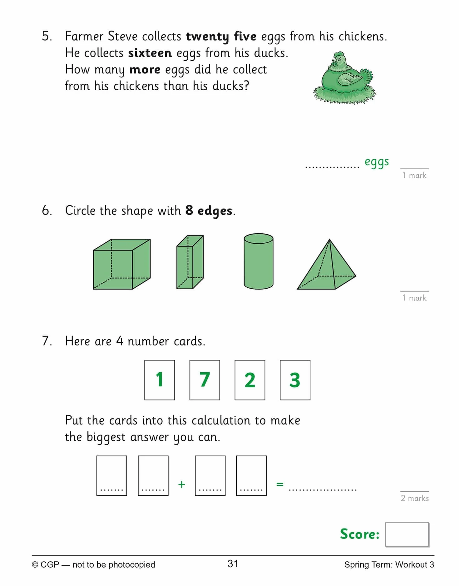 KS2 Year 3 Maths 10-Minute Weekly Workouts