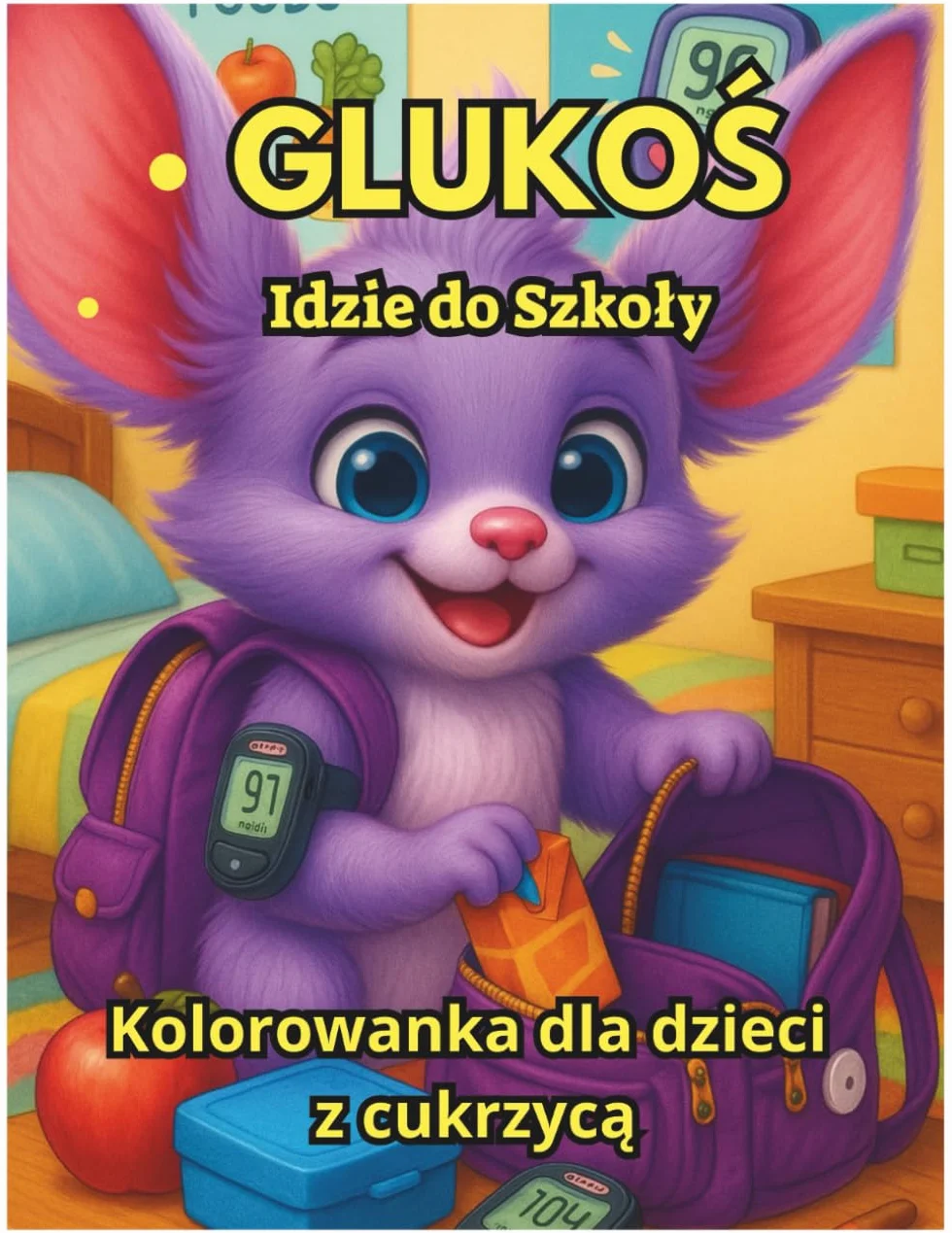Glukoś idzie do szkoły – kolorowanka edukacyjna o cukrzycy: Wsparcie, emocje szkoła i nauka przez zabawę dla dzieci z cukrzycą
